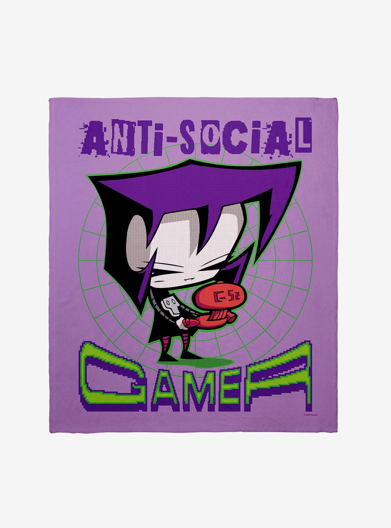 Invader Zim Gaz Anti-Social Gamer Throw Blanket, , hi-res