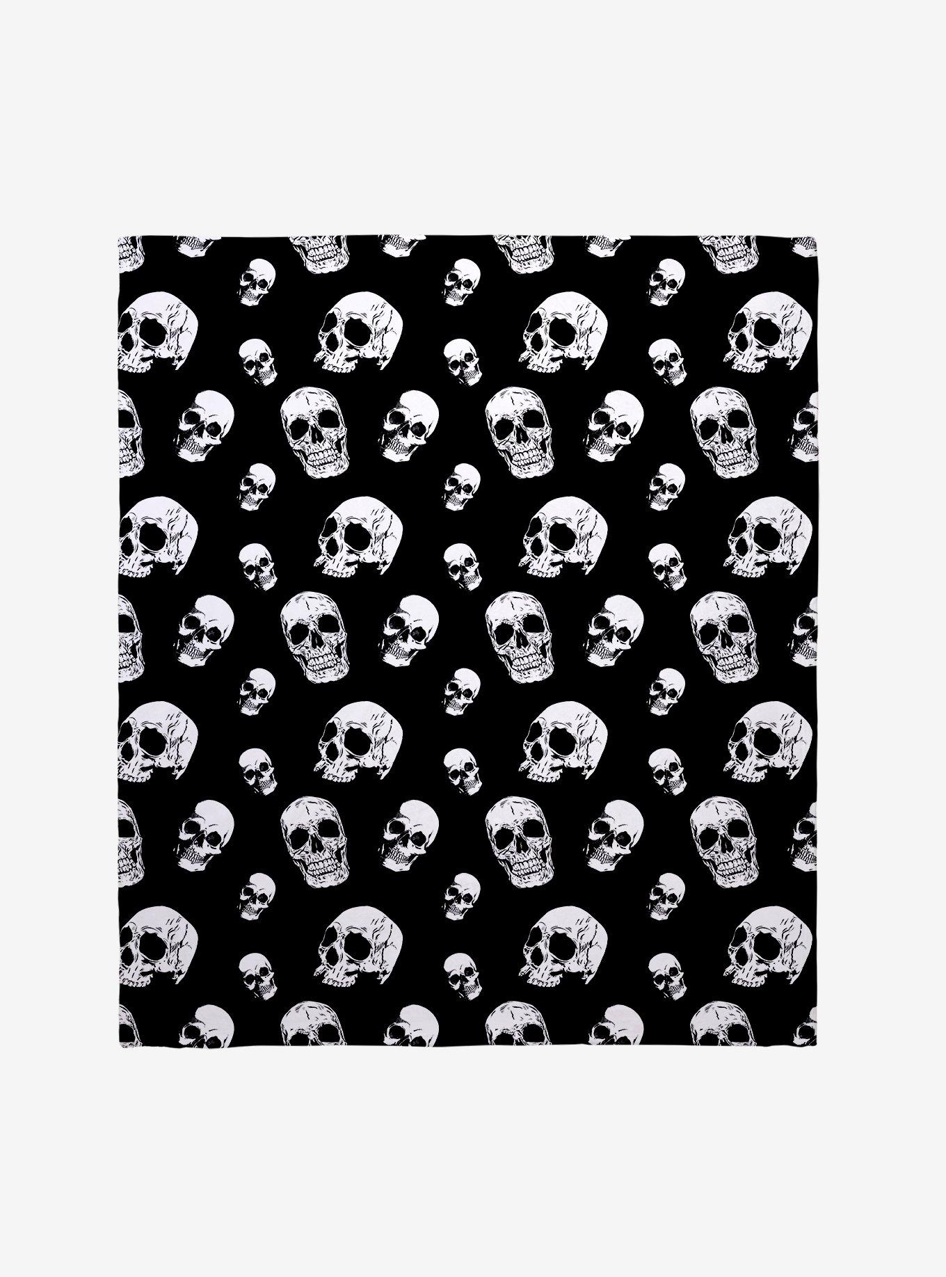 Skulls All Over Throw Blanket, , hi-res
