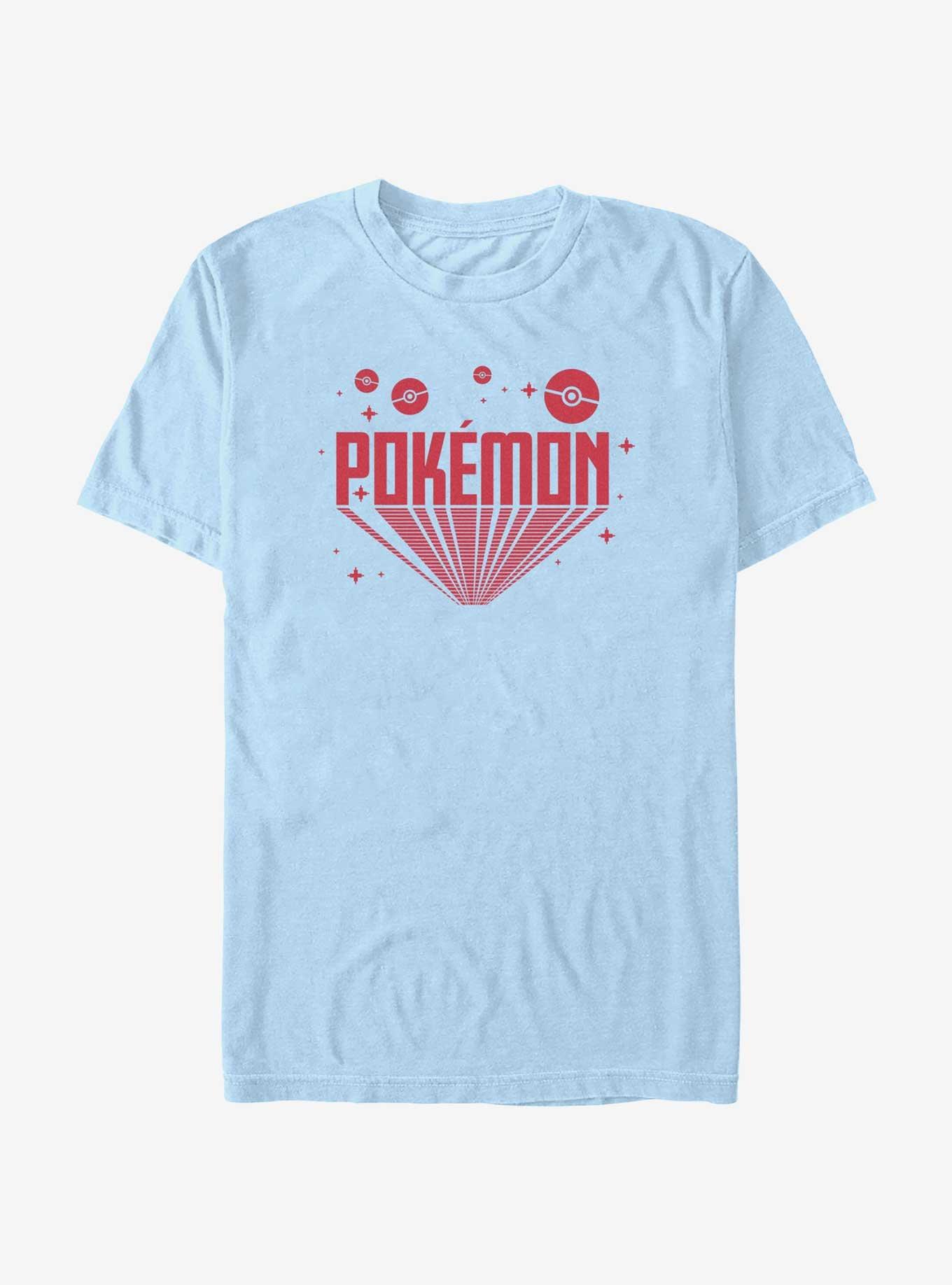 Pokemon Retro Logo T-Shirt, LT BLUE, hi-res