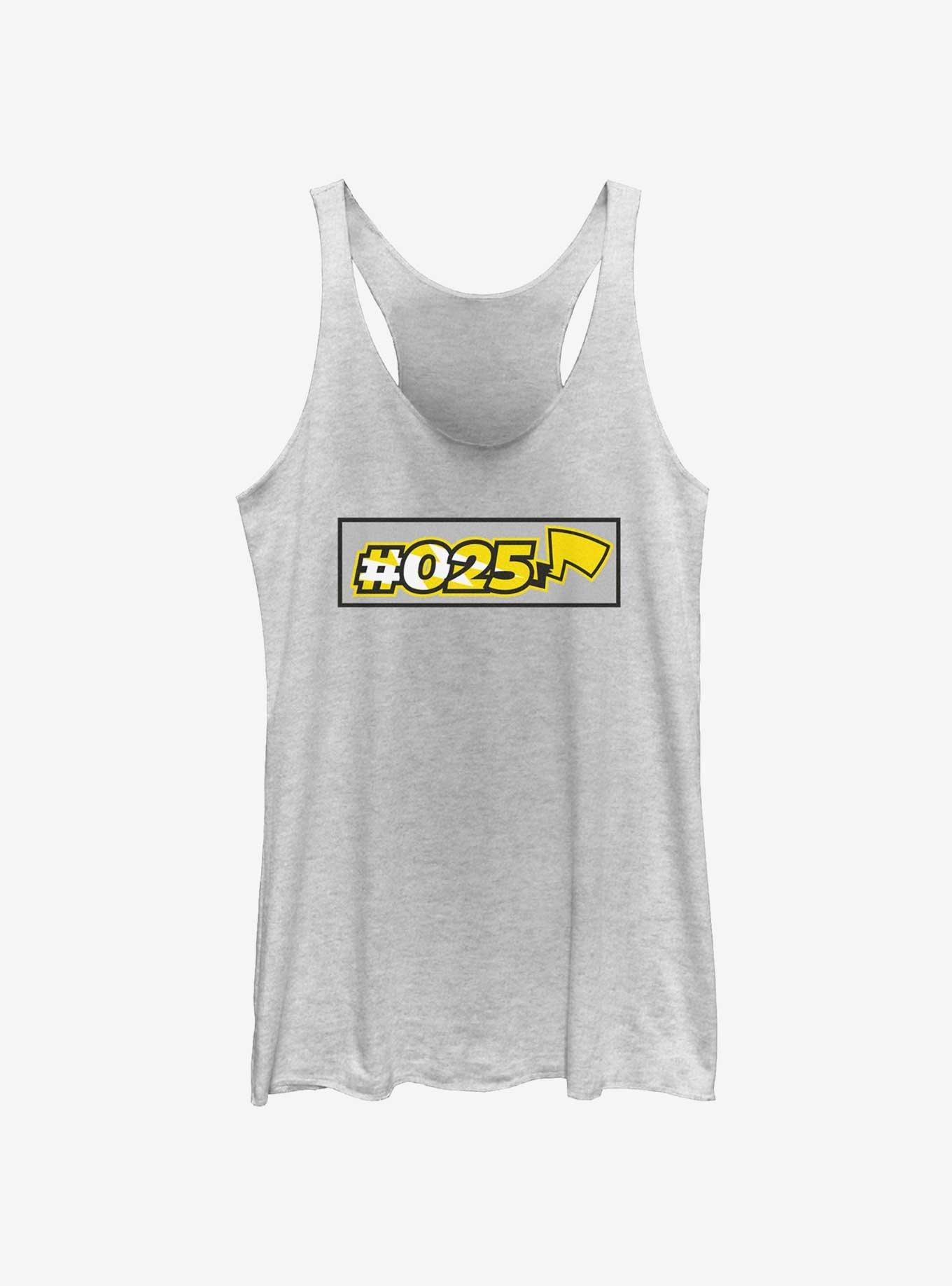 Pokemon Number 025 Pikachu Girls Tank, WHITE HTR, hi-res