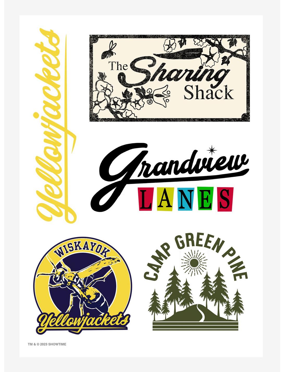 Yellowjackets Logos Kiss-Cut Sticker Sheet, , hi-res
