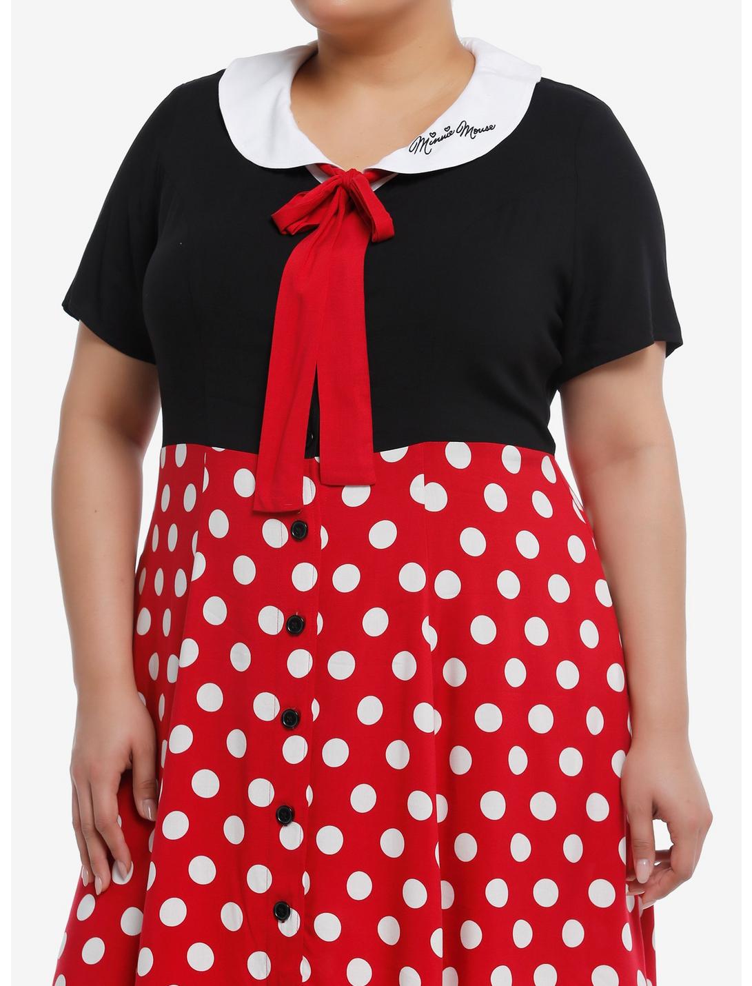 Disney Minnie Mouse Polka Dot Retro Dress Plus Size, BLACK RED DOTS, hi-res