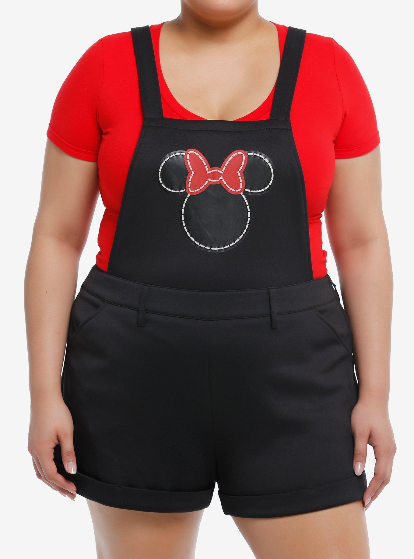 Disney Minnie Mouse Red Bow Scuba Shortalls Plus Size, , hi-res