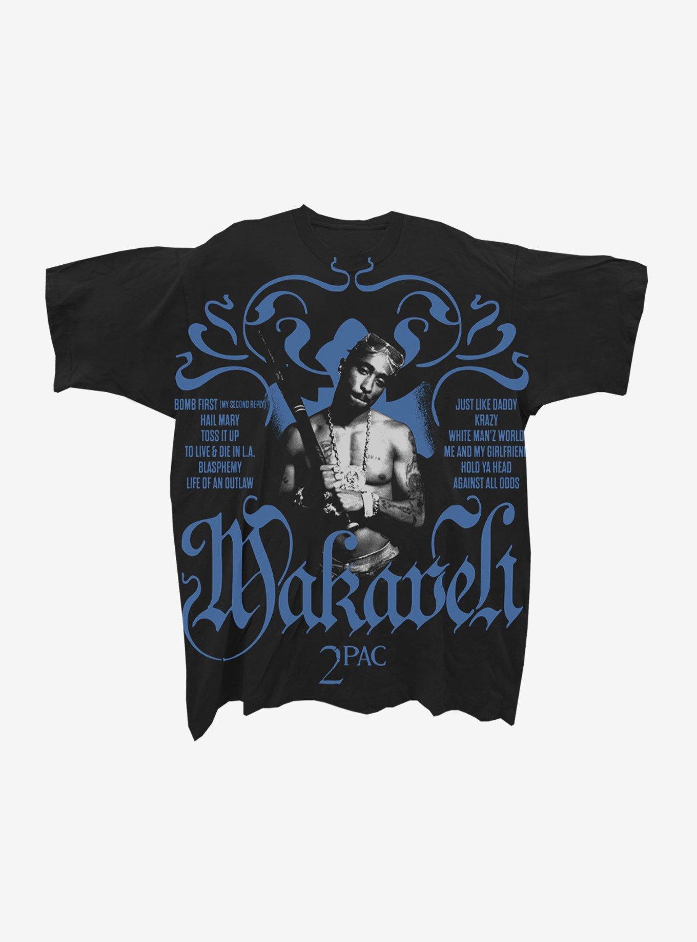 Tupac The Don Killuminati Tracklisting Jumbo Graphic Boyfriend Fit Girls T-Shirt, BLACK, hi-res