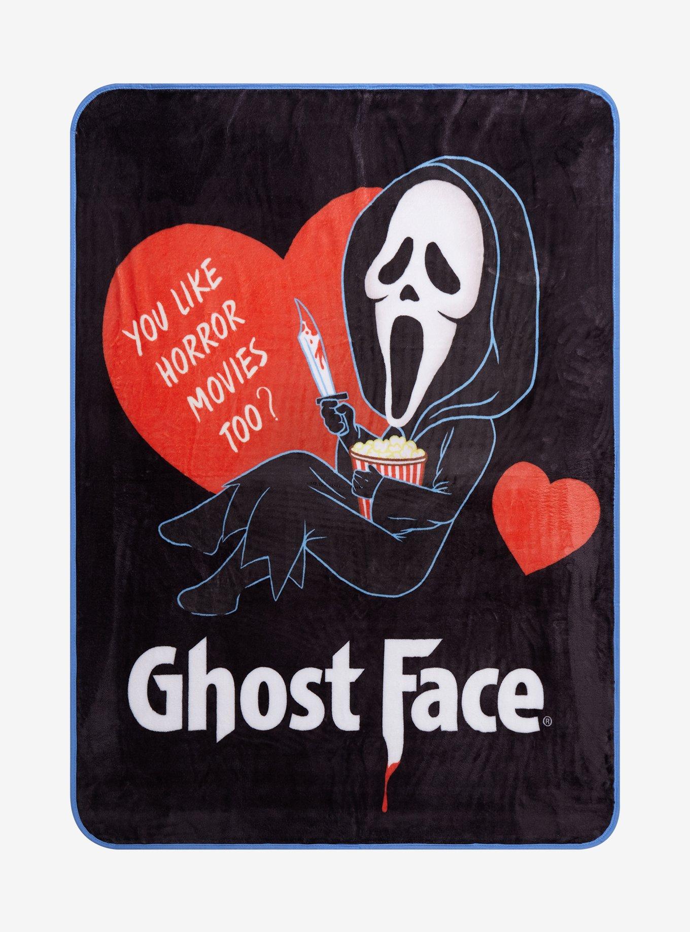 Scream Chibi Ghost Face Heart Throw Blanket, , hi-res