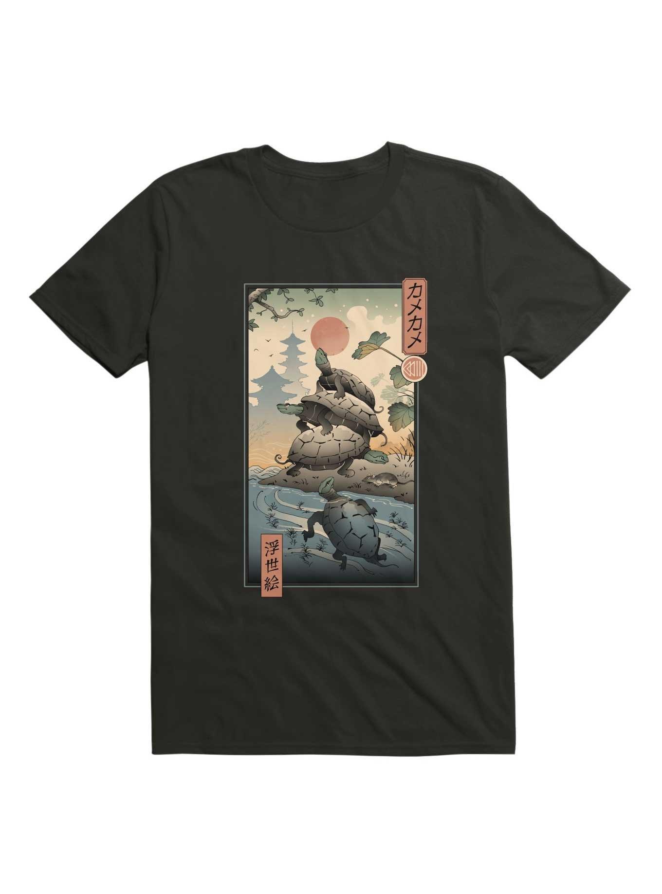 Kame Kame Ukiyo-e T-Shirt, BLACK, hi-res