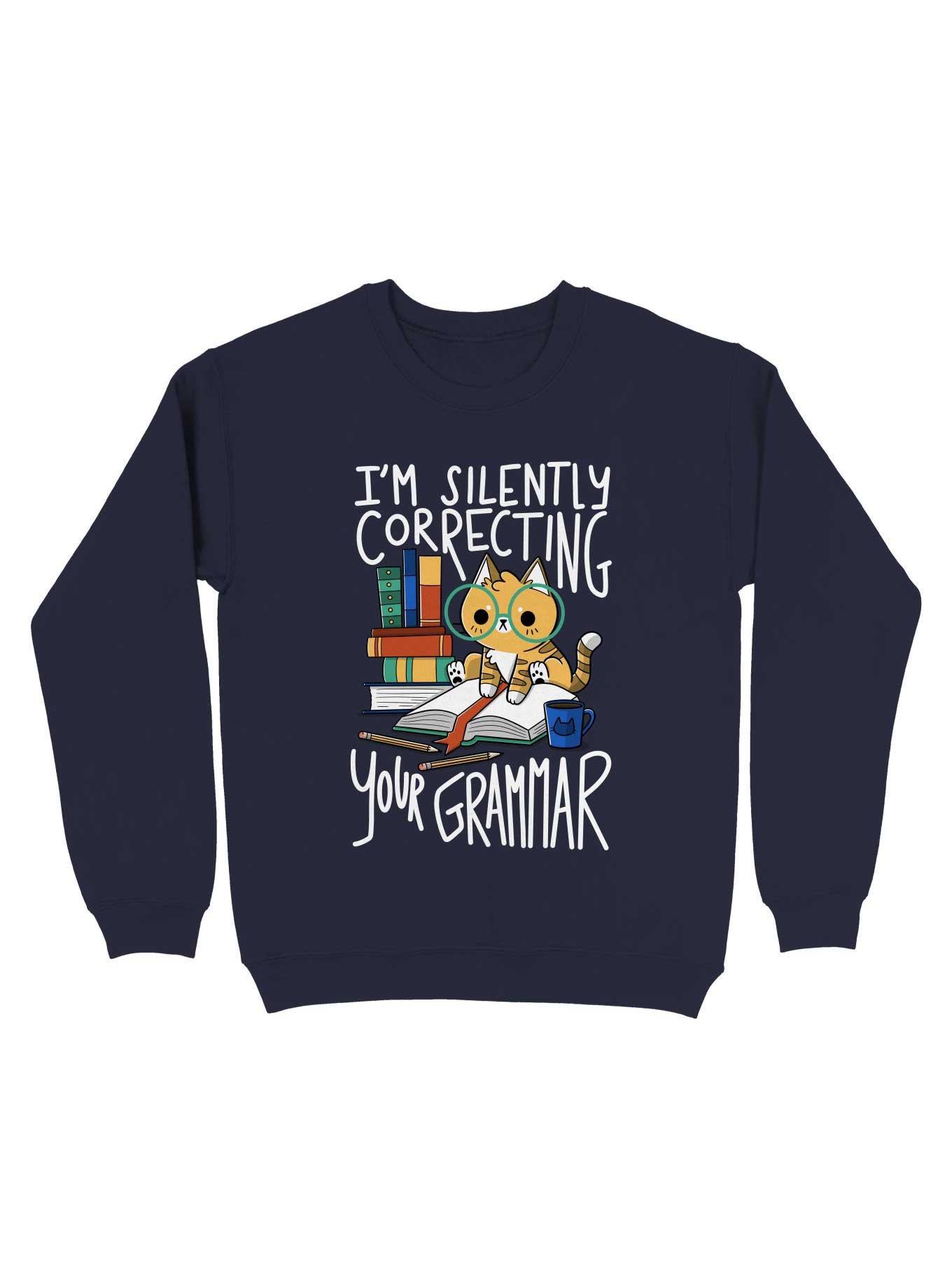 Grammar Cat Sweatshirt, , hi-res