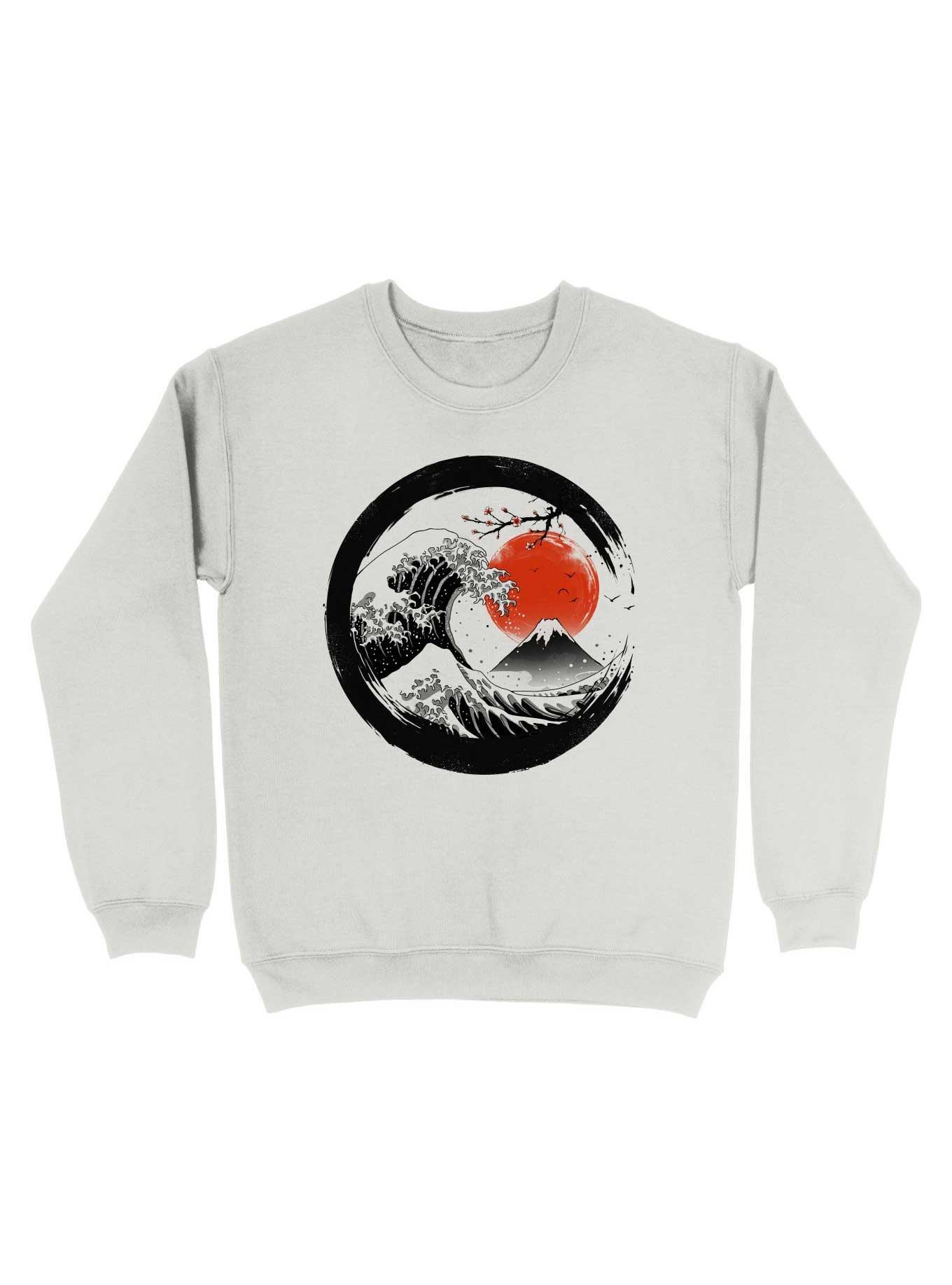 The Great Sumi Wave Sweatshirt, WHITE, hi-res