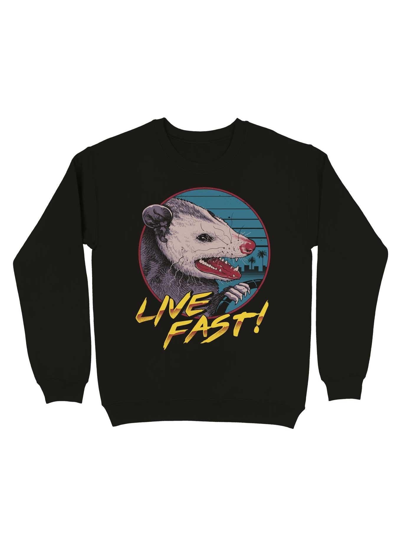 Live Fast! Sweatshirt, BLACK, hi-res