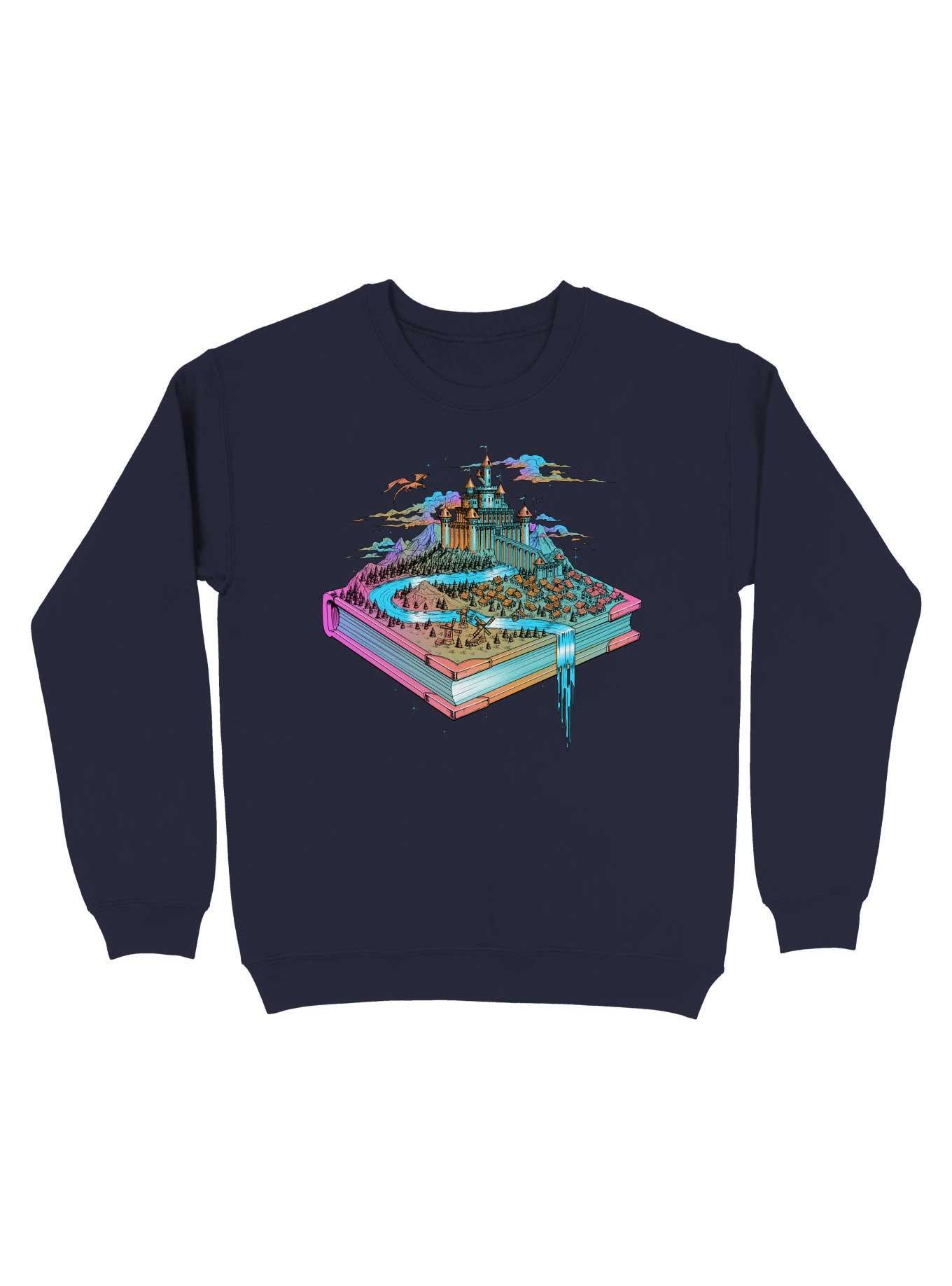 The World Is A Book Sweatshirt, NAVY, hi-res