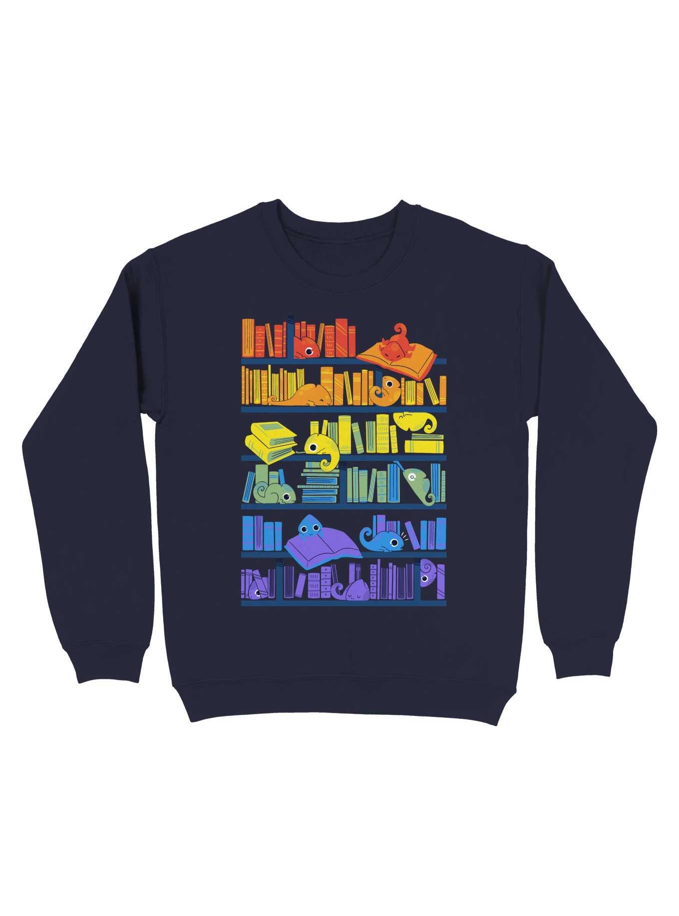 Chameleon's Library Sweatshirt, NAVY, hi-res