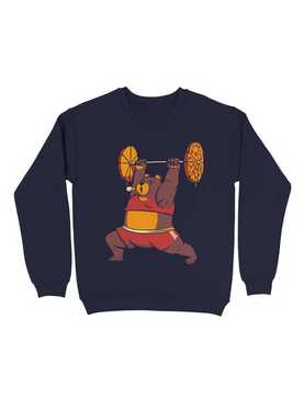 Squat Bear Gym I Love to Eat Pizza Sweatshirt, , hi-res