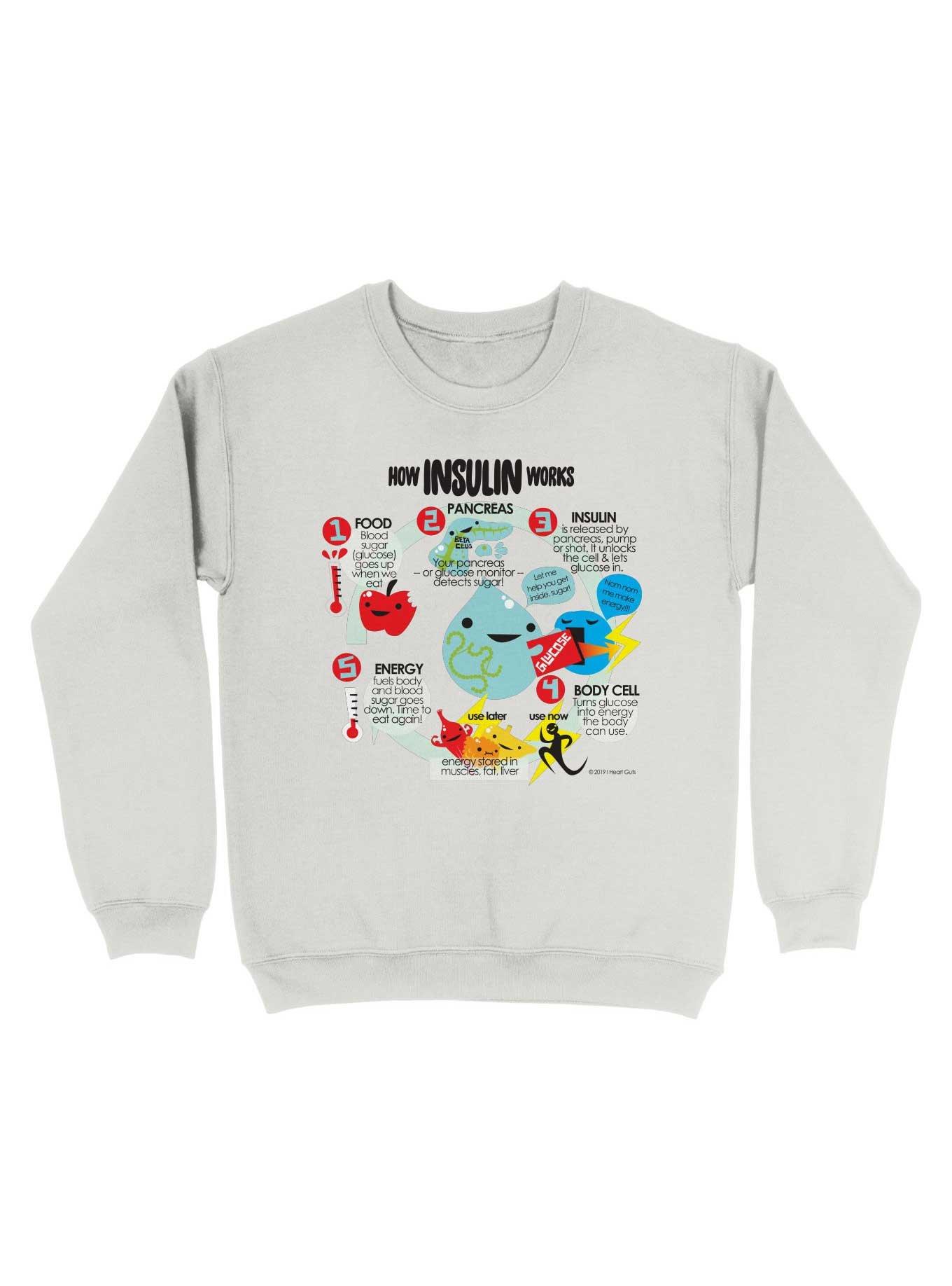 How Insulin Works Sweatshirt, WHITE, hi-res