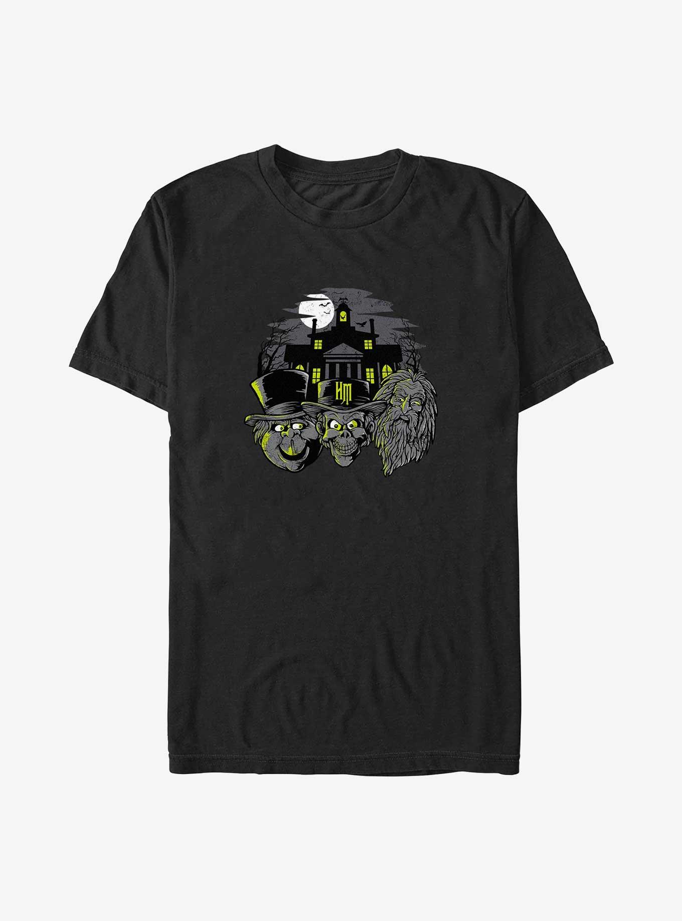 Disney Haunted Mansion Hitchhiking Ghosts Heads Big & Tall T-Shirt, BLACK, hi-res