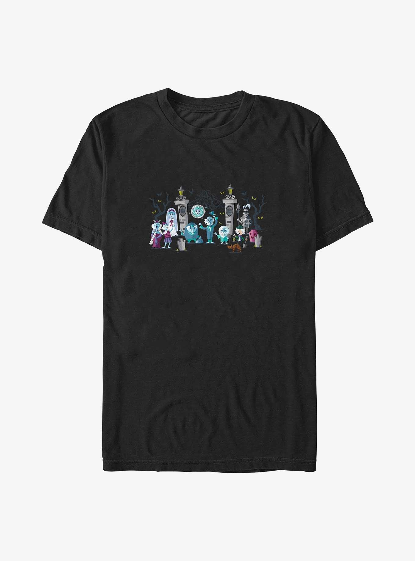 Disney Haunted Mansion Entrance Lineup Big & Tall T-Shirt, BLACK, hi-res