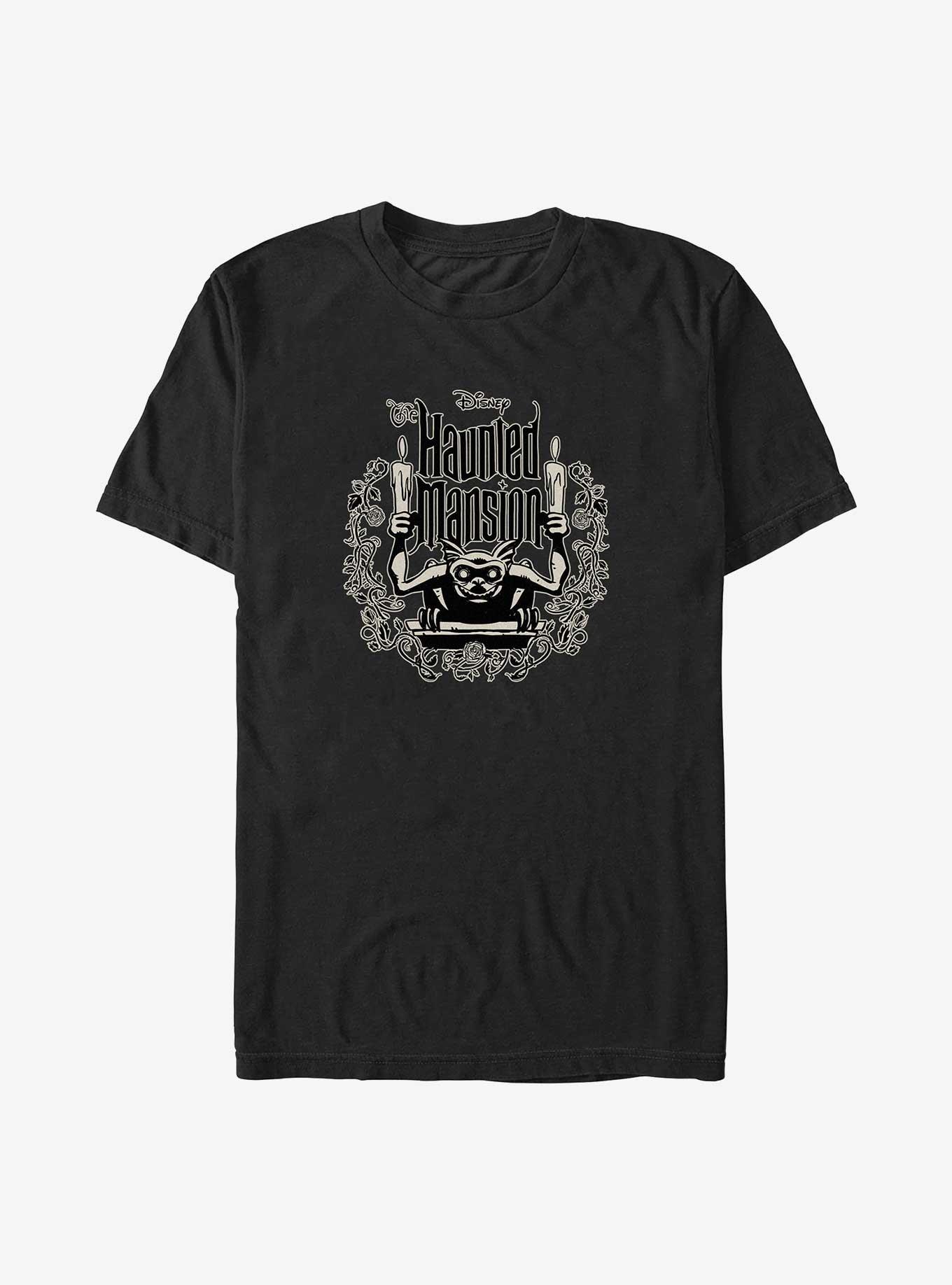 Disney Haunted Mansion Gargoyle Candle Holder Big & Tall T-Shirt, BLACK, hi-res