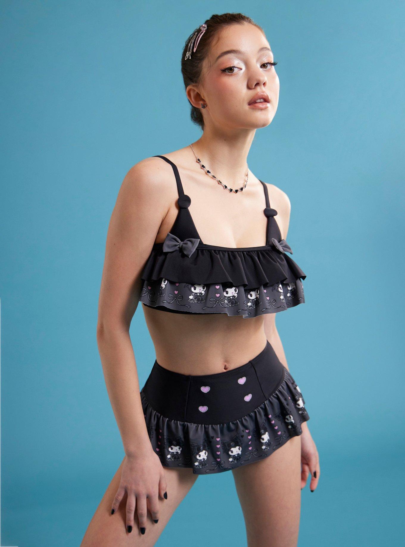 Kuromi Lolita Ruffle Swim Top