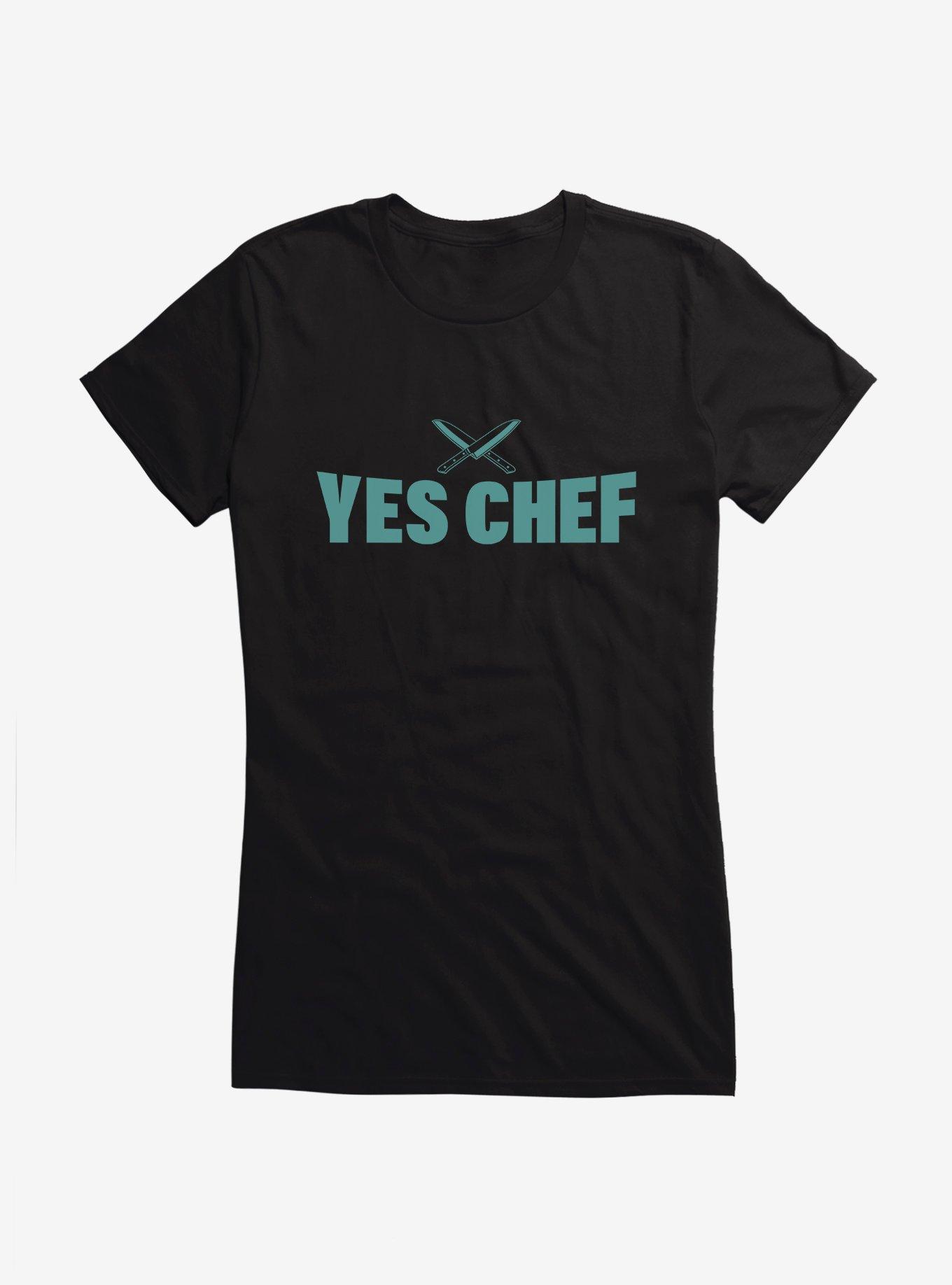 Yes Chef! Green Text Girls T-Shirt, , hi-res
