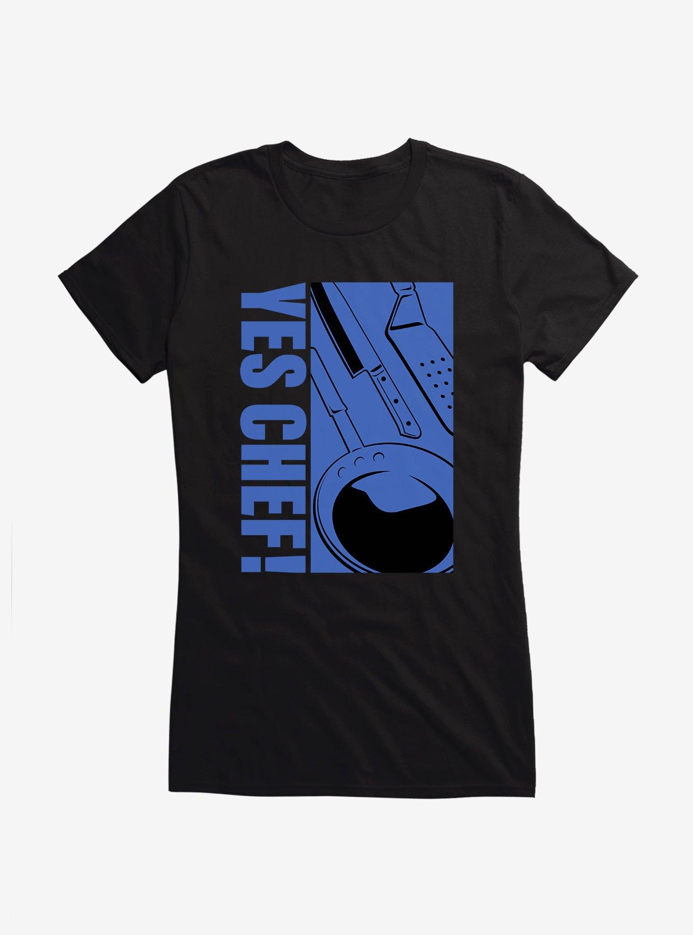 Yes Chef! Kitchenware Blue Graphic Girls T-Shirt