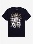Slayer Gold Cross & Skulls Boyfriend Fit Girls T-Shirt, BLACK, hi-res