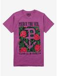 Pierce The Veil Floral & Fading Boyfriend Fit Girls T-Shirt, PINK, hi-res