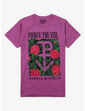 Pierce The Veil Floral & Fading Boyfriend Fit Girls T-Shirt, , hi-res