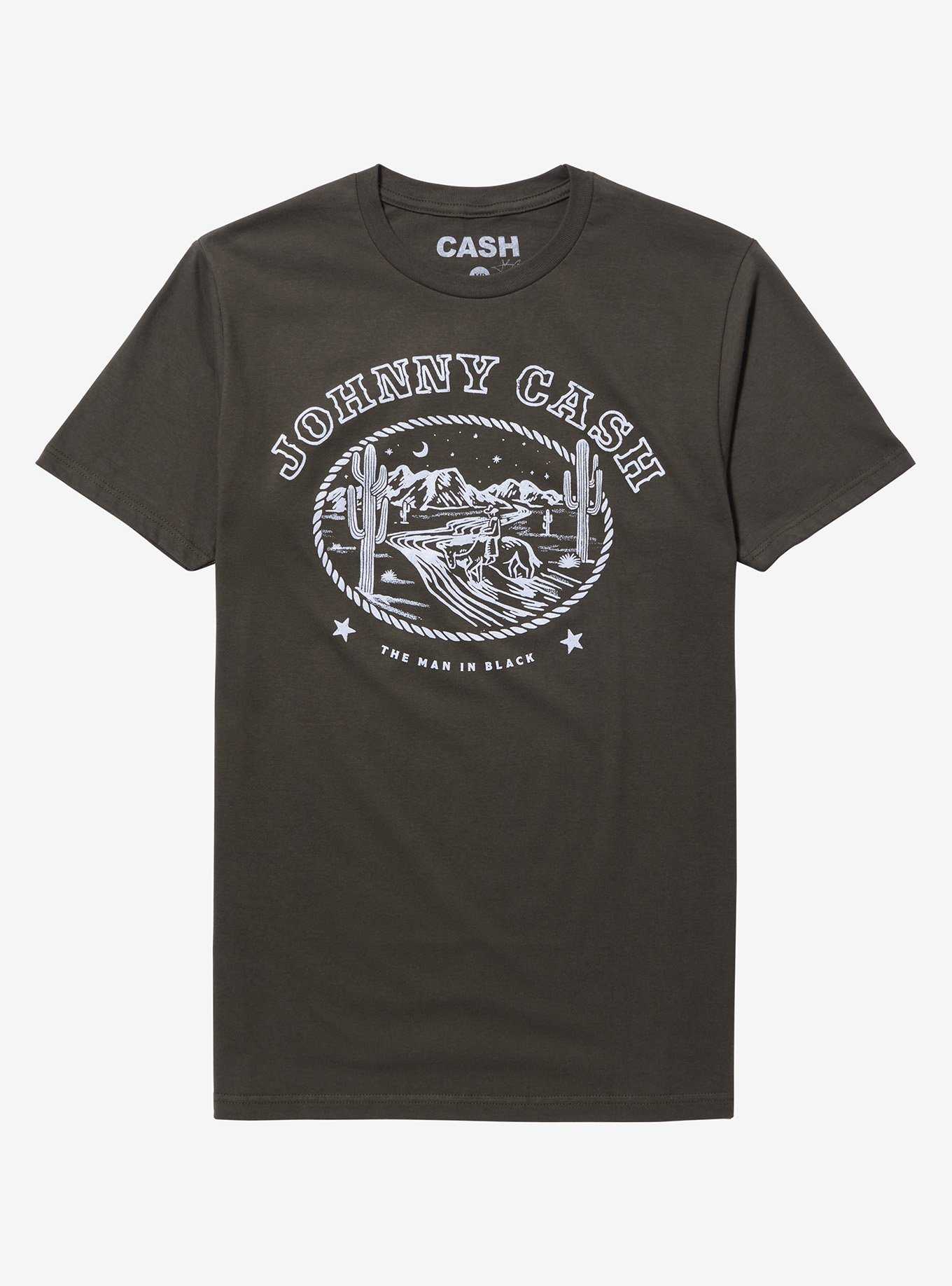 Johnny Cash The Man In Black Desert Boyfriend Fit Girls T-Shirt, , hi-res
