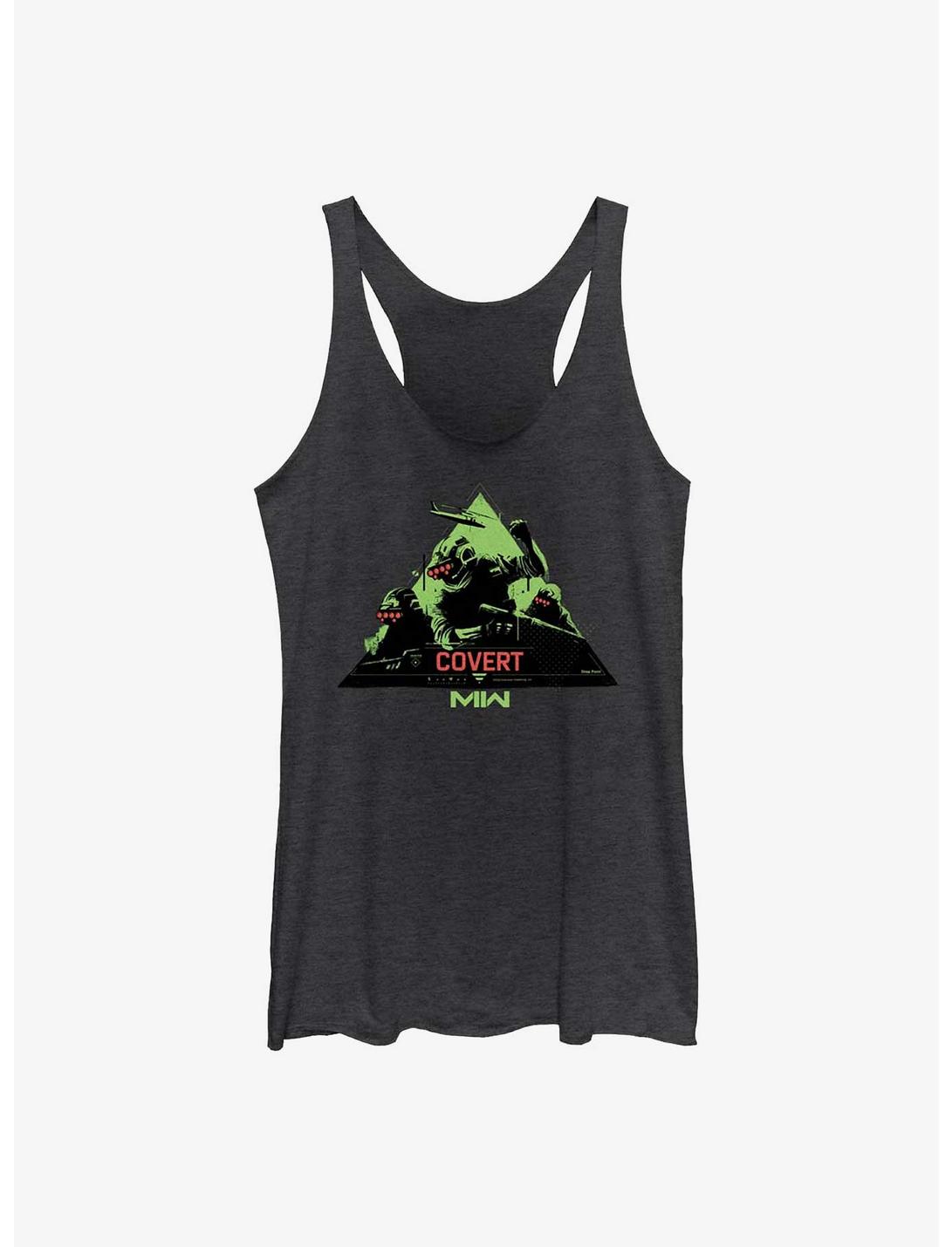Call Of Duty Mission Covert Girls Raw Edge Tank, BLK HTR, hi-res