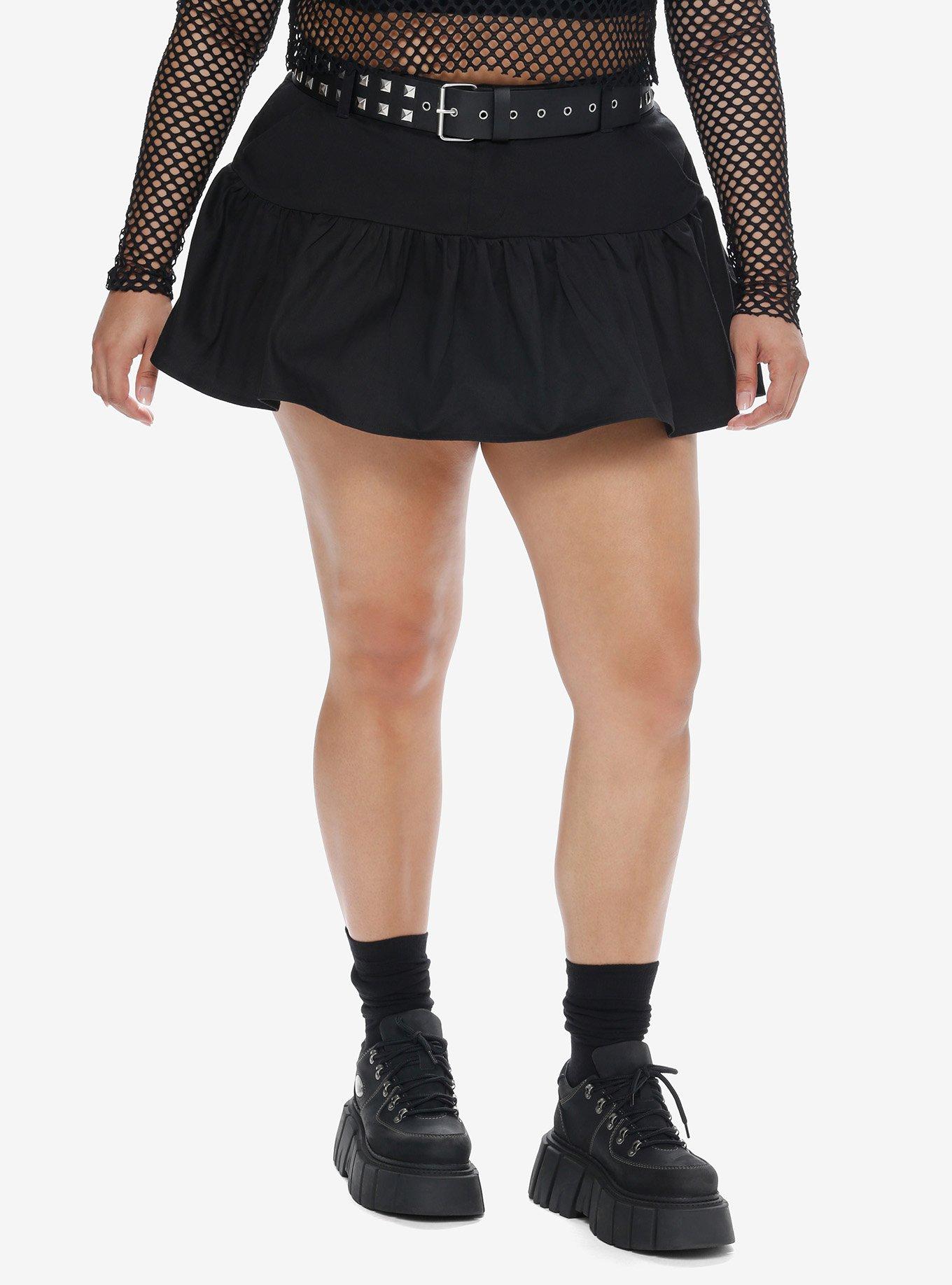 Plus size hotsell black ruffle skirt