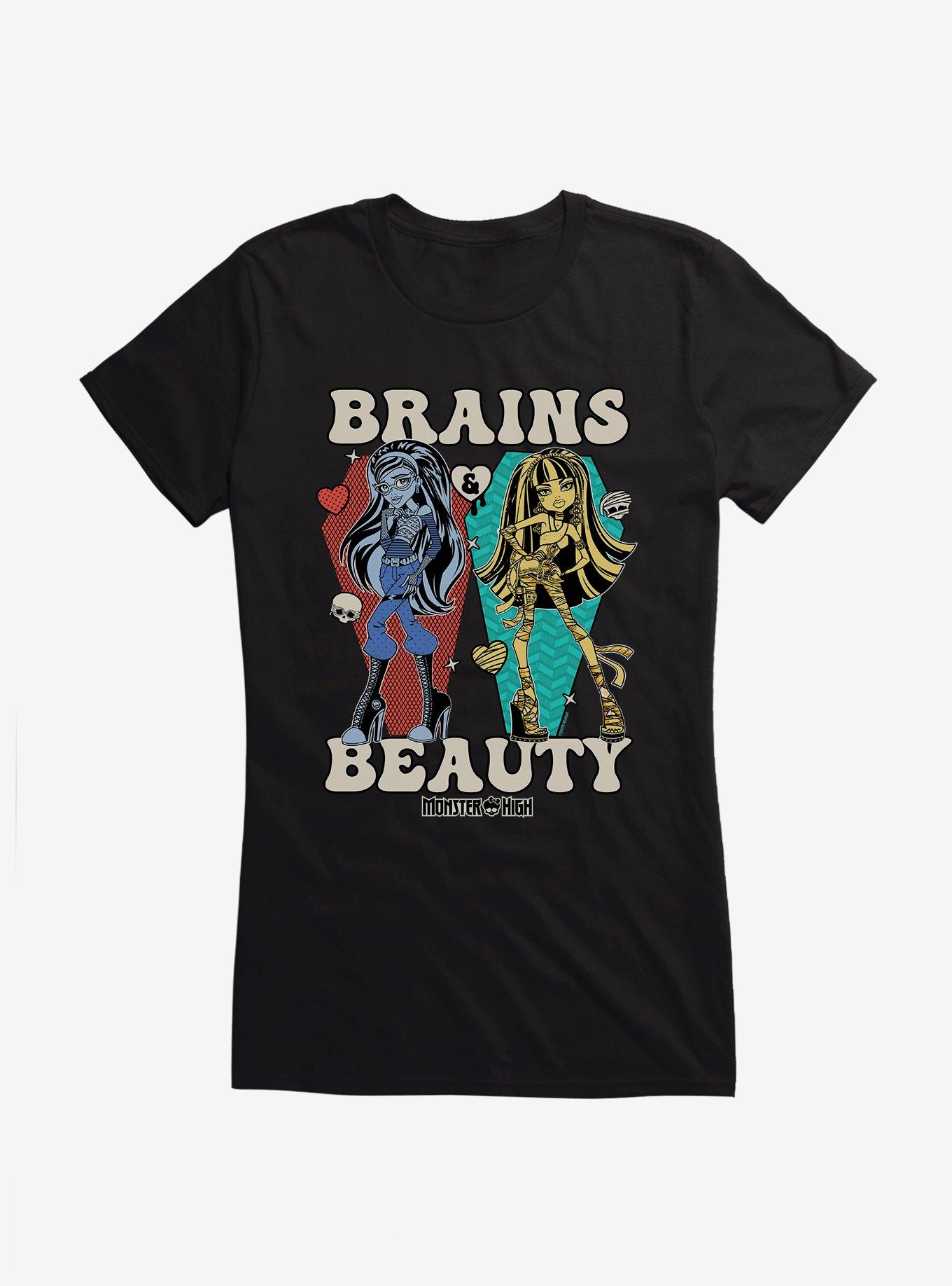 Monster High Brains And Beauty Ghoulia And Cleo Girls T-Shirt, BLACK, hi-res