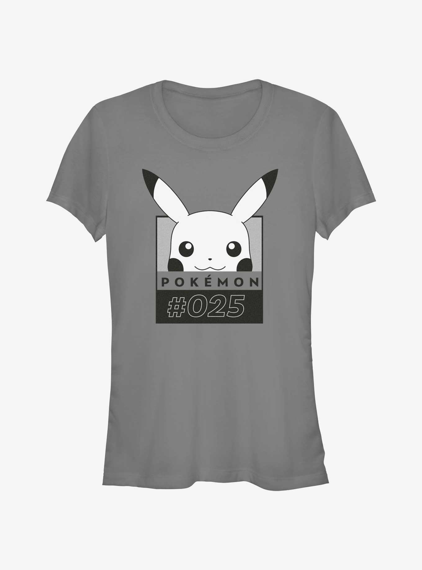 Pokemon Pikachu Face #025 Girls T-Shirt, CHARCOAL, hi-res
