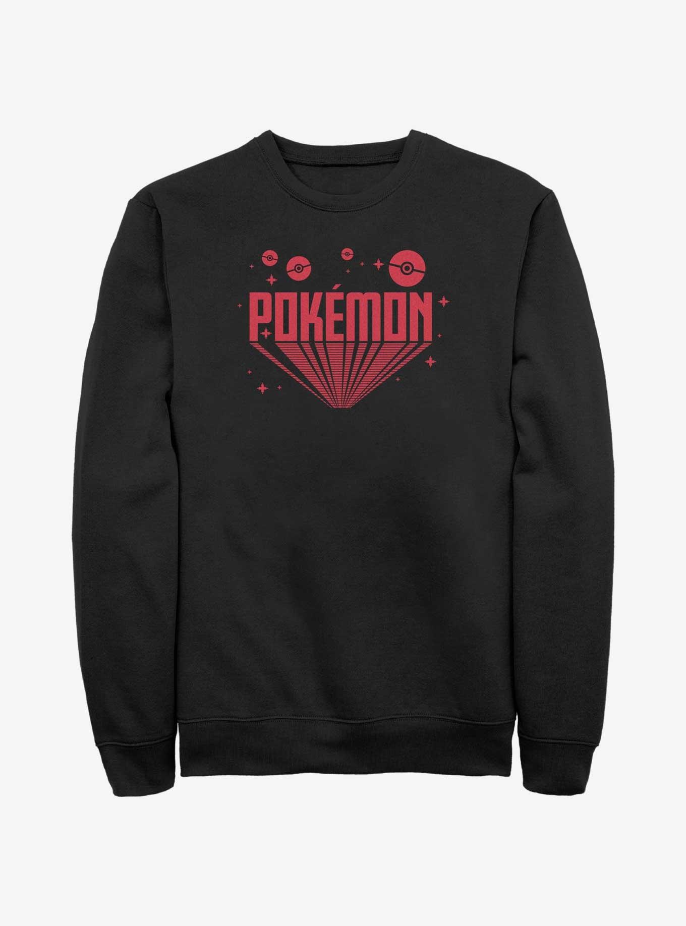 Pokemon Retro Logo Sweatshirt, BLACK, hi-res