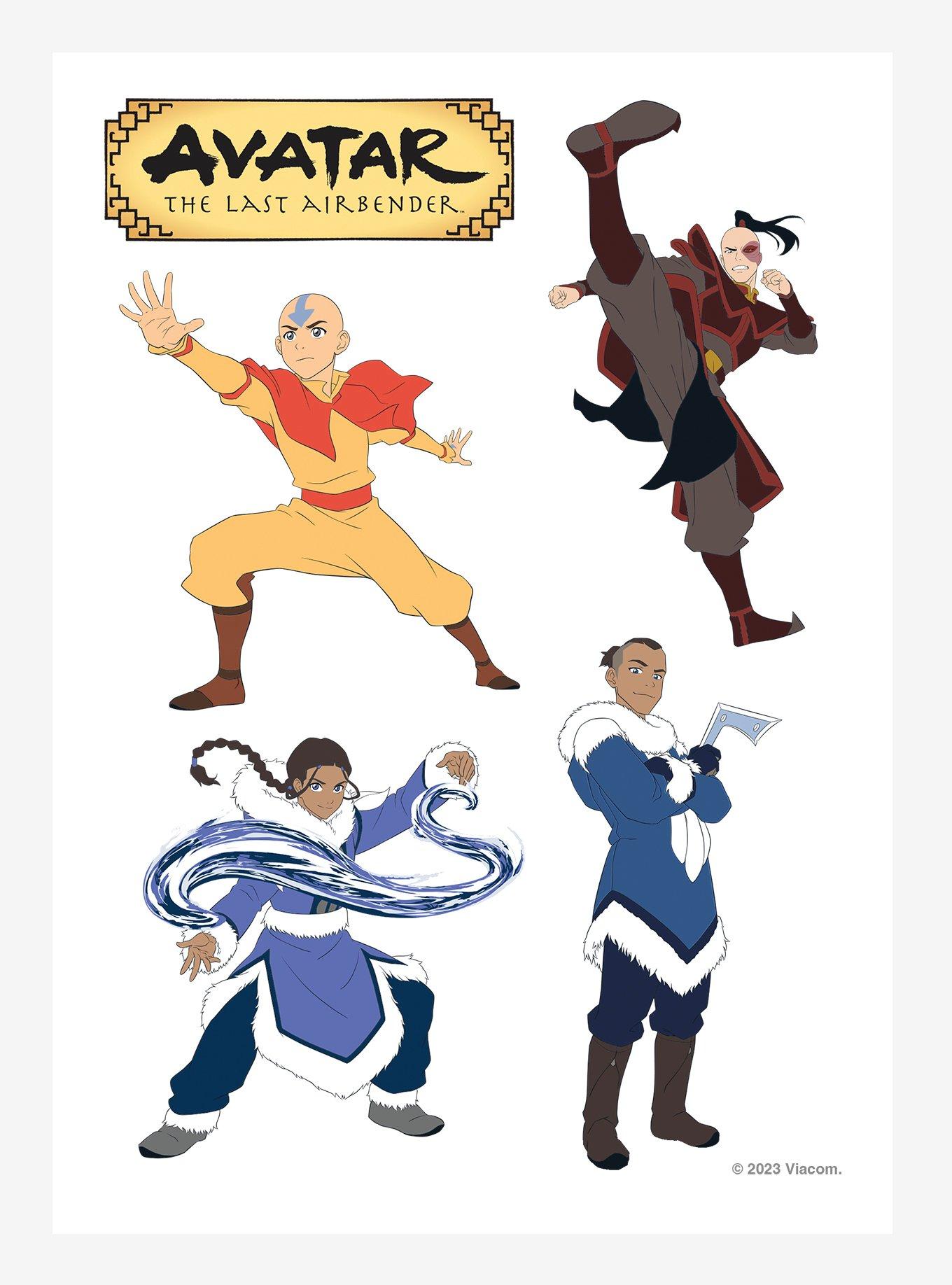 Avatar: The Last Airbender Aang, Zuko, Katara, Sokka Kiss-Cut