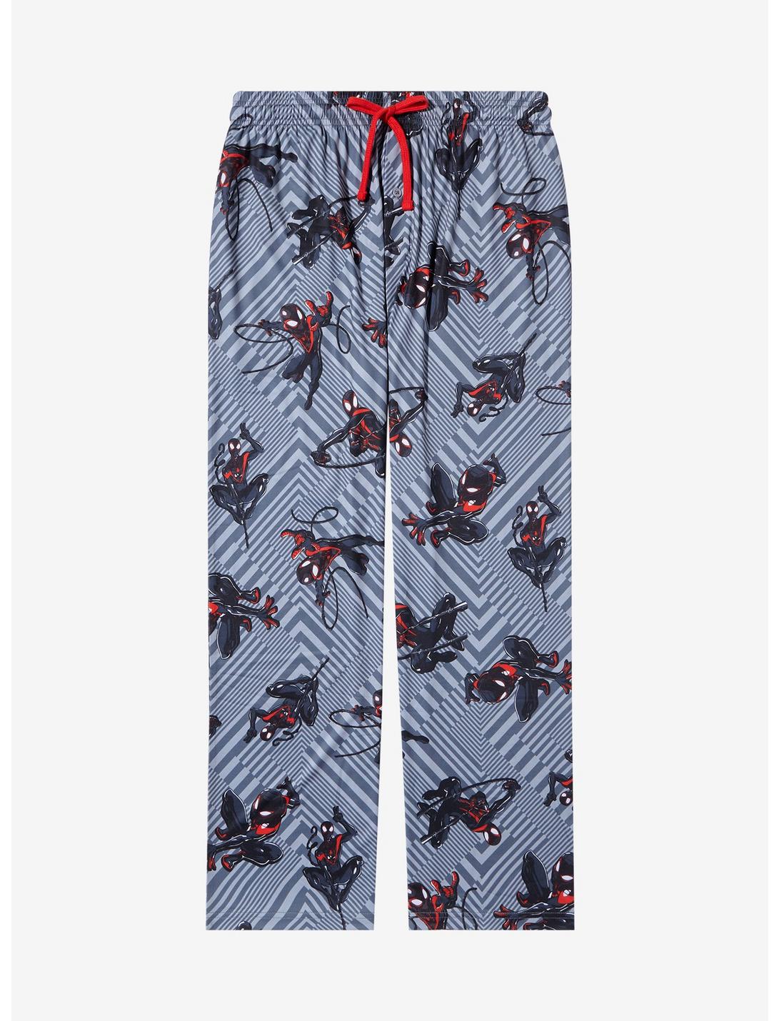 Marvel Spider-Man Miles Morales Allover Print Sleep Pants - BoxLunch Exclusive, CHARCOAL, hi-res