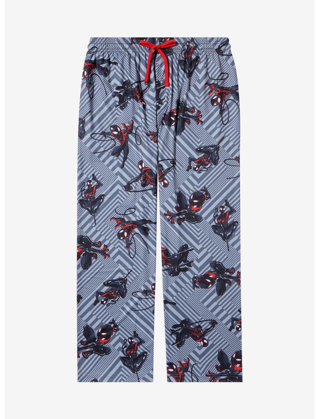 Marvel Spider-Man Miles Morales Allover Print Women's Plus Size Sleep Pants - BoxLunch Exclusive, CHARCOAL, hi-res