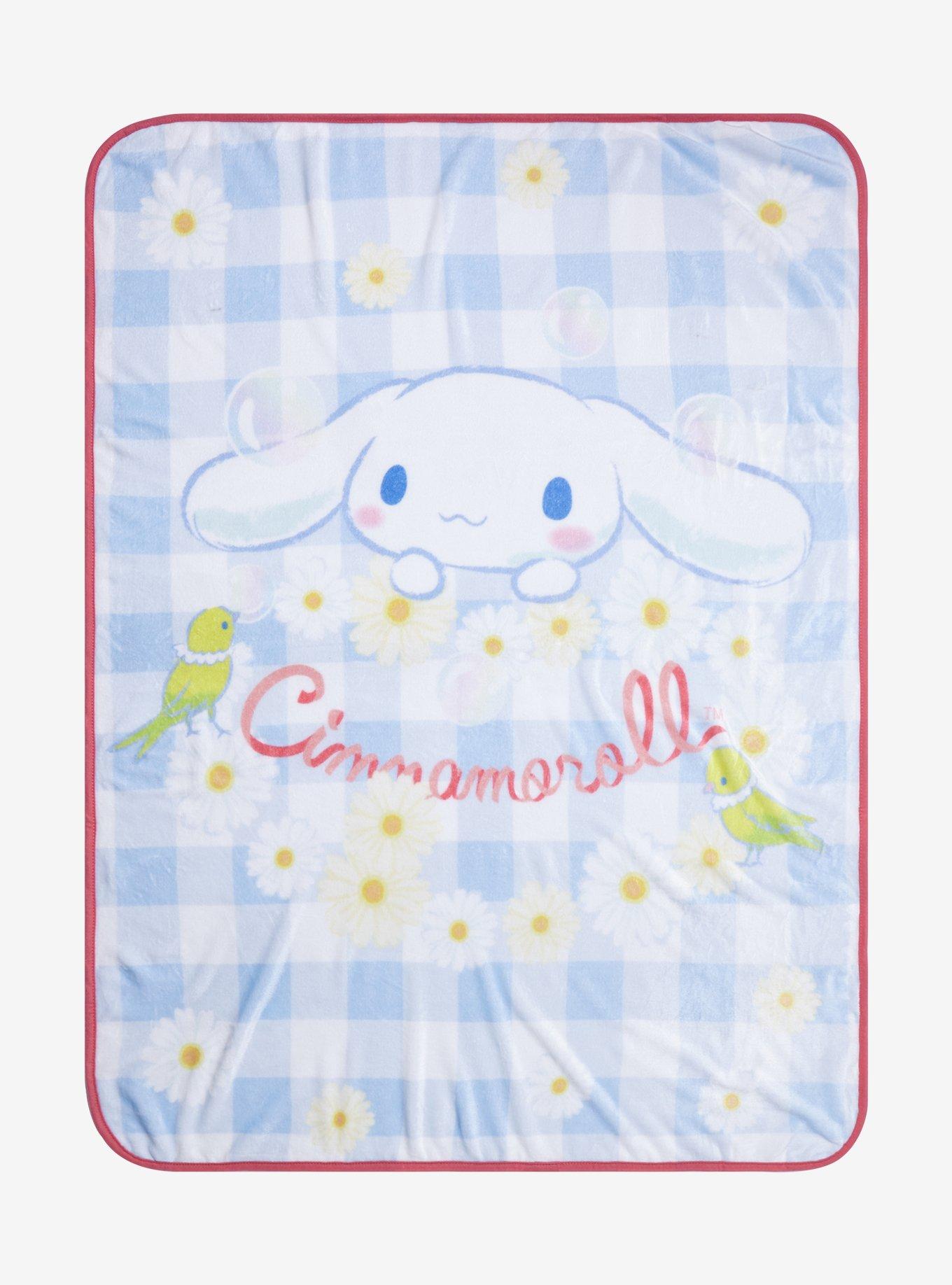 Cinnamoroll Blue Gingham Throw Blanket, , hi-res