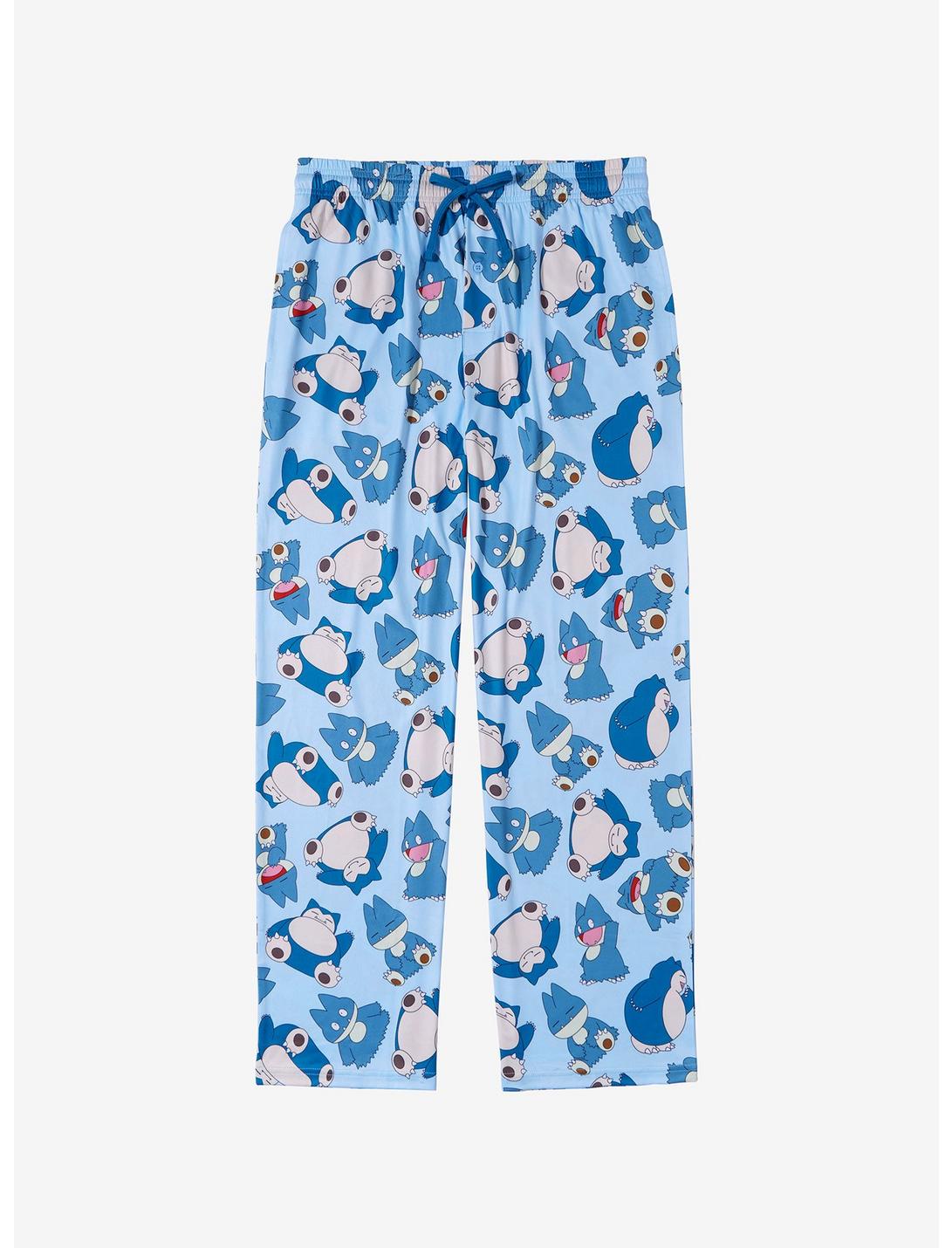 Pokémon Snorlax and Munchlax Allover Print Sleep Pants — BoxLunch Exclusive, LIGHT BLUE, hi-res