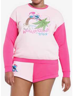 Her Universe Disney Stitch Cheshire Cat Color-Block Girls Sweatshirt Plus Size, , hi-res