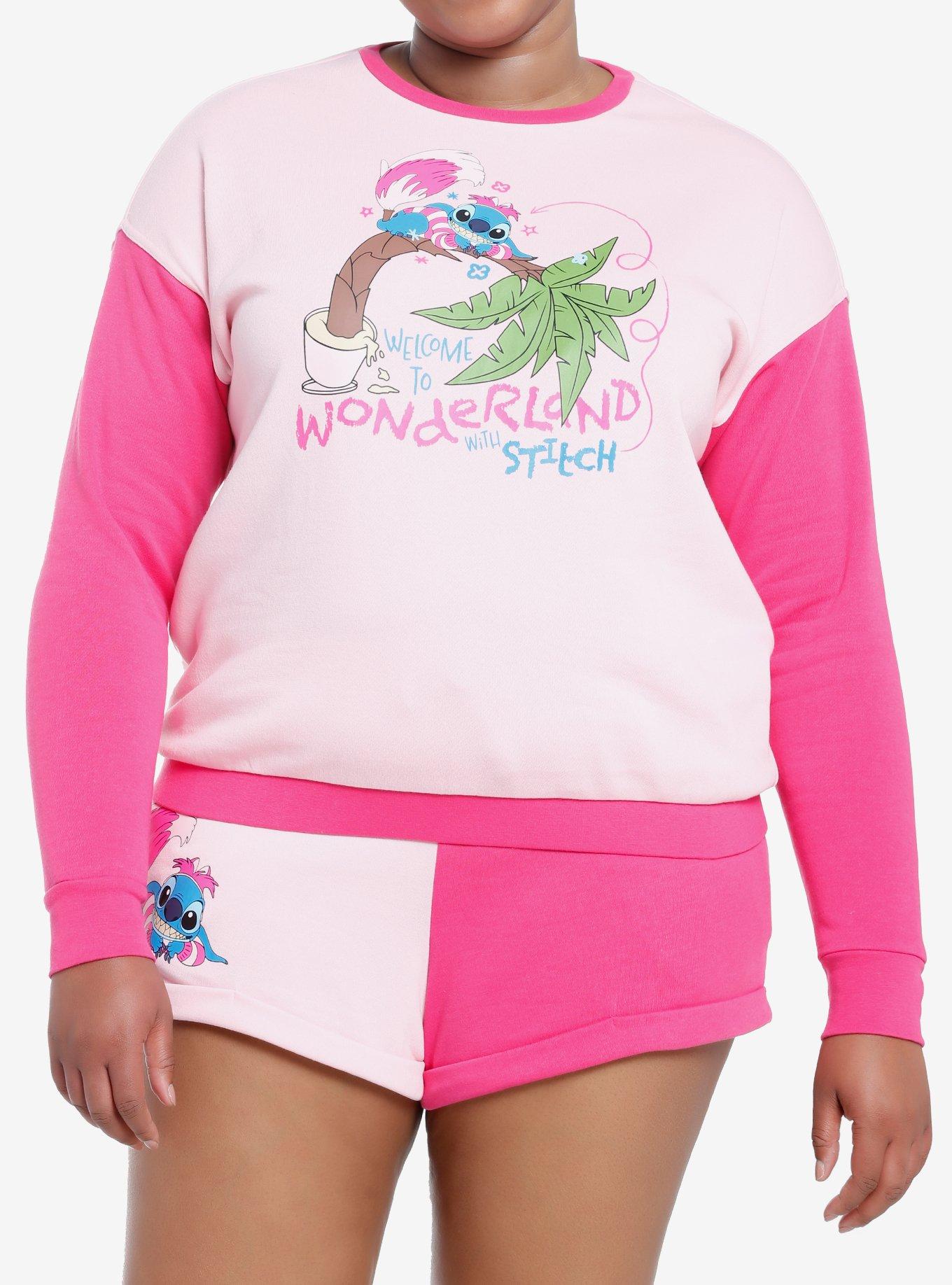 Her Universe Disney Stitch Cheshire Cat Color-Block Girls Sweatshirt Plus Size, , hi-res