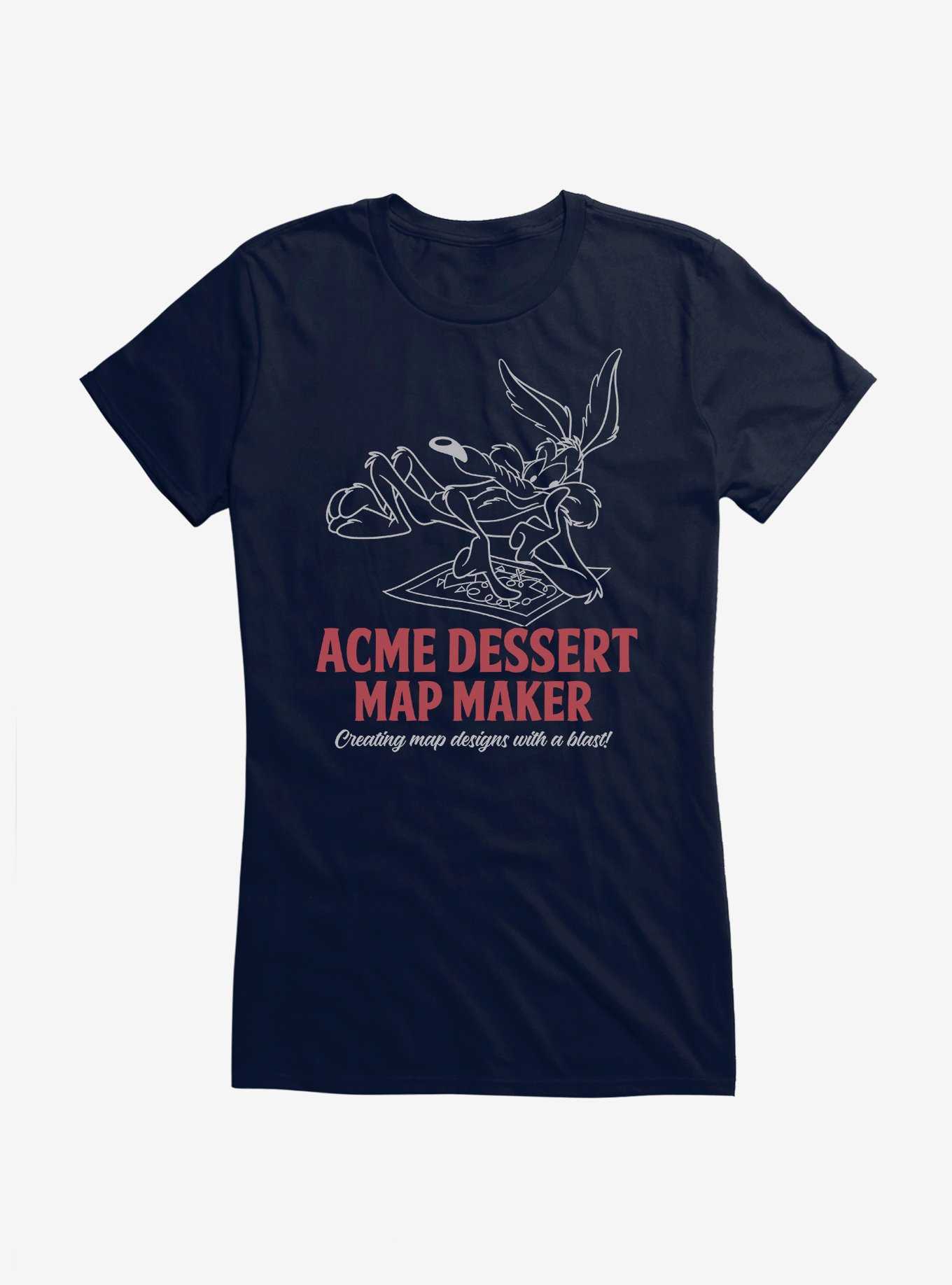 Looney Tunes Wile E. Coyote Acme Dessert Map Maker Girls T-Shirt, , hi-res