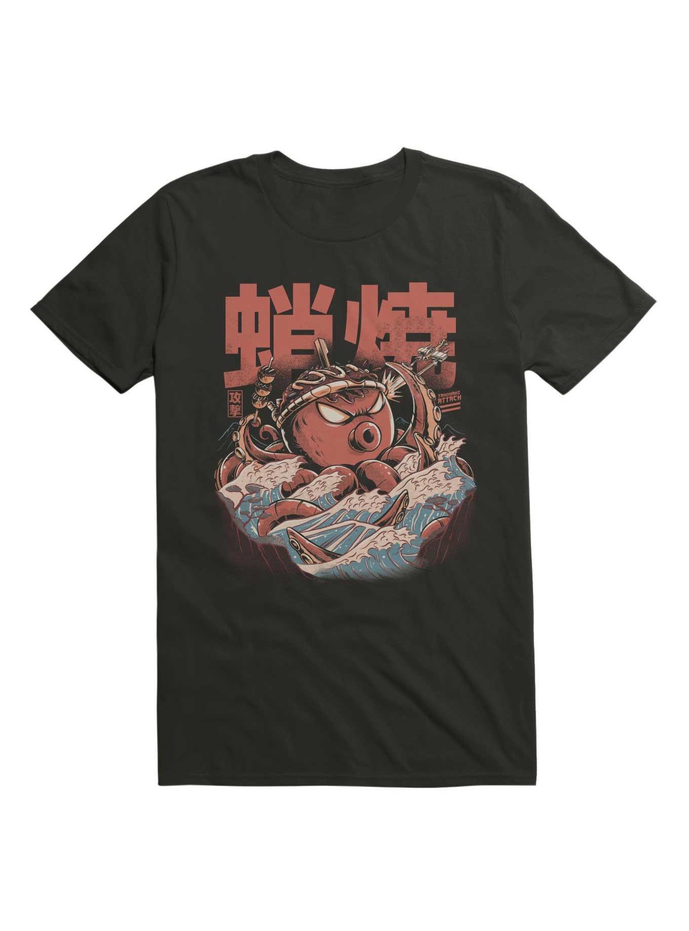 Takoyaki Attack Black Version T-Shirt, BLACK, hi-res