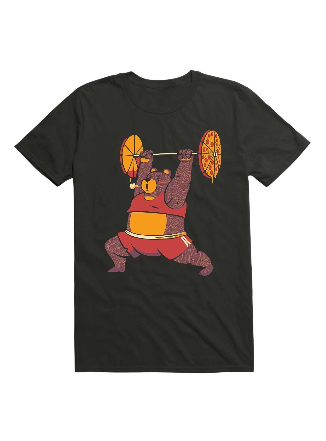 Squat Bear Gym I Love to Eat Pizza T-Shirt, , hi-res