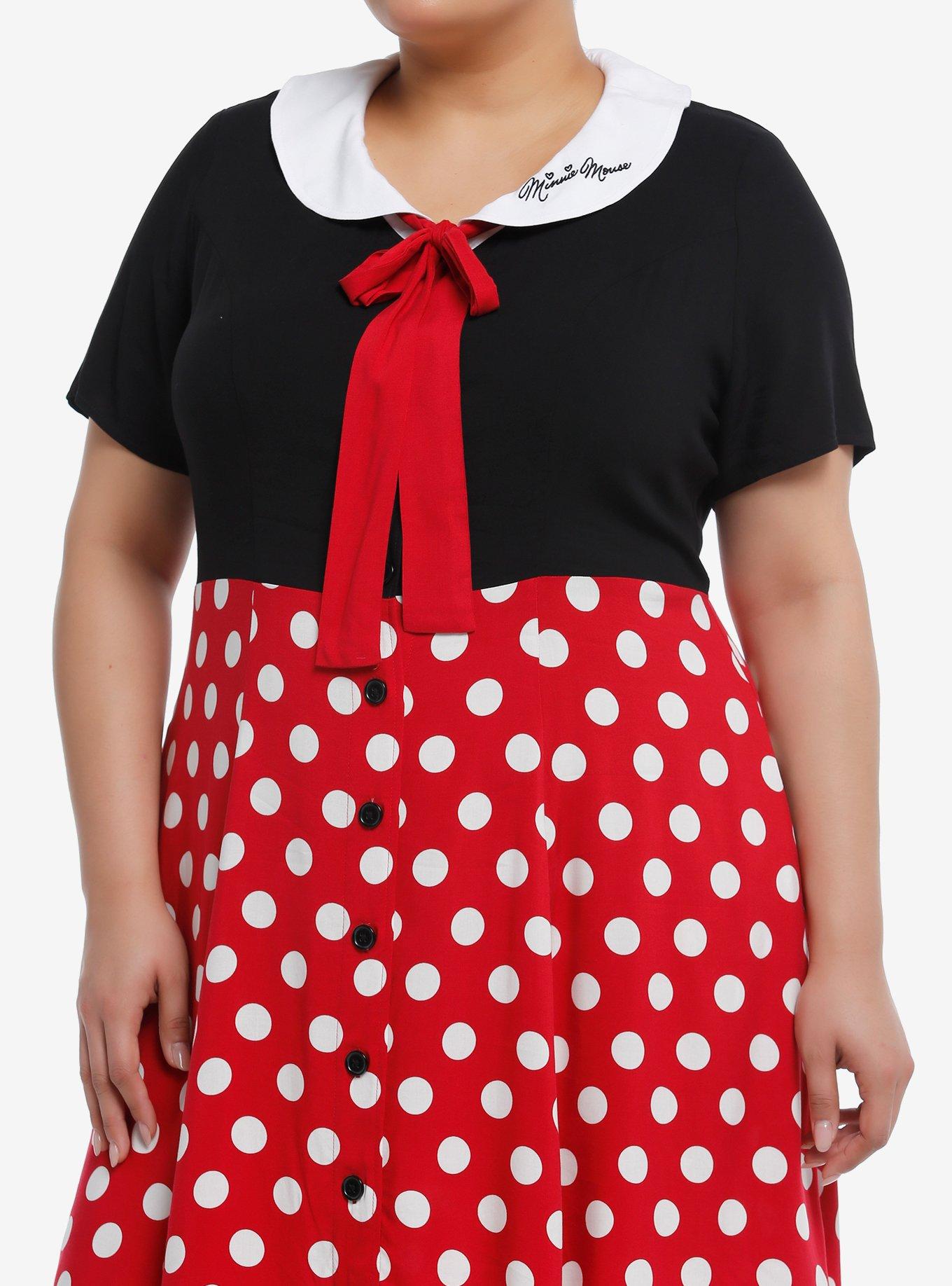 Disney Minnie Mouse Polka Dot Retro Dress Plus Size, MULTI, hi-res