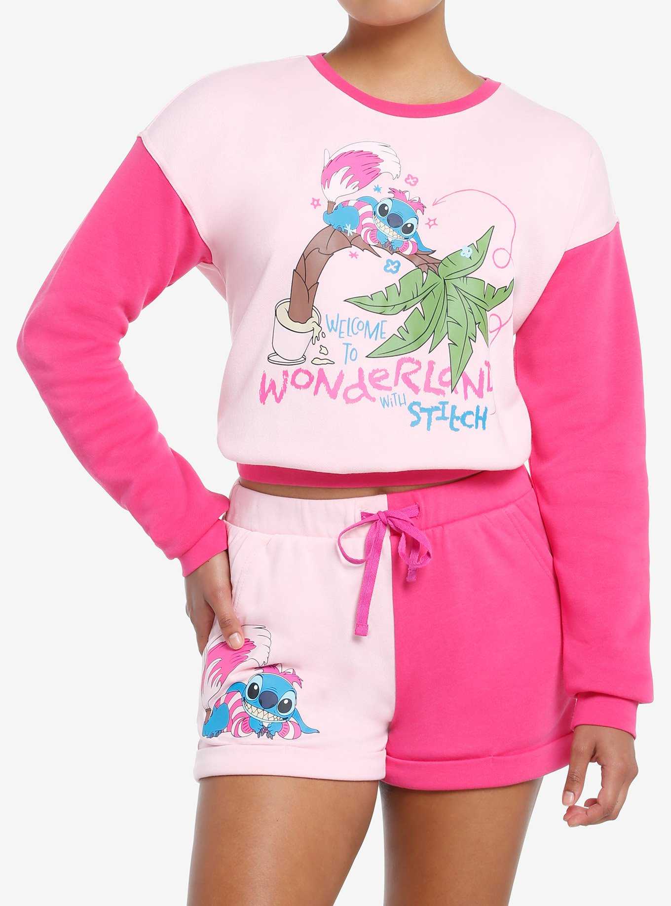Her Universe Disney Stitch Cheshire Cat Color-Block Sweatshirt, , hi-res