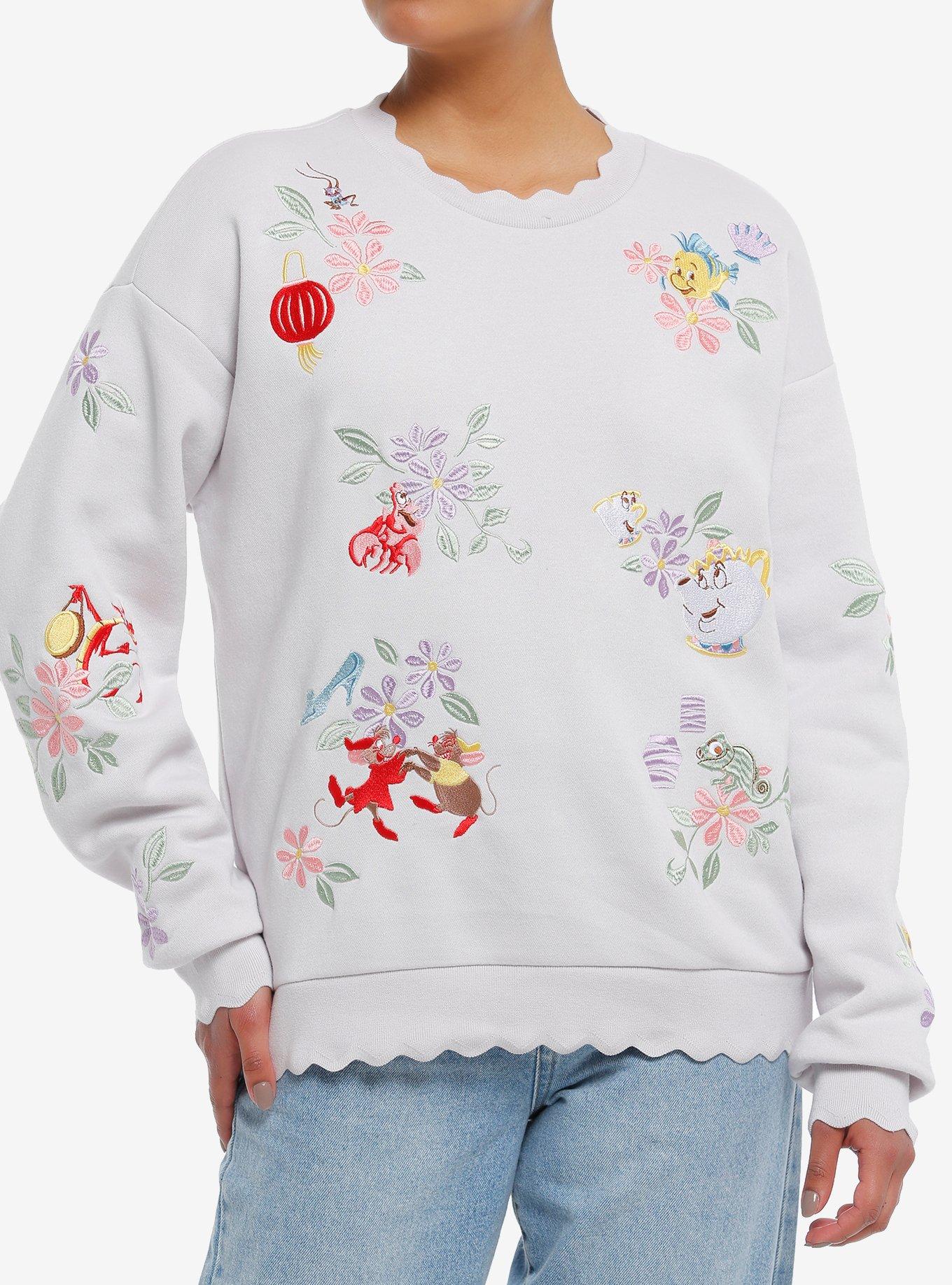 Her Universe Disney Princess Sidekicks Floral Sweatshirt Her Universe  Exclusive