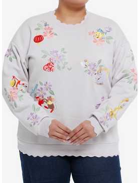 Her Universe Disney Princess Sidekicks Floral Sweatshirt Plus Size Her Universe Exclusive, , hi-res