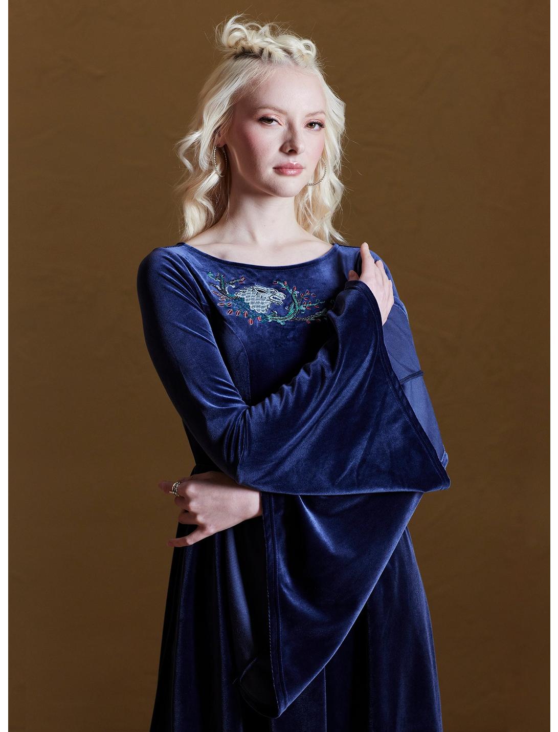 Her Universe Game Of Thrones Sansa Velvet Bell Sleeve Dress Her Universe Exclusive, NAVY, hi-res