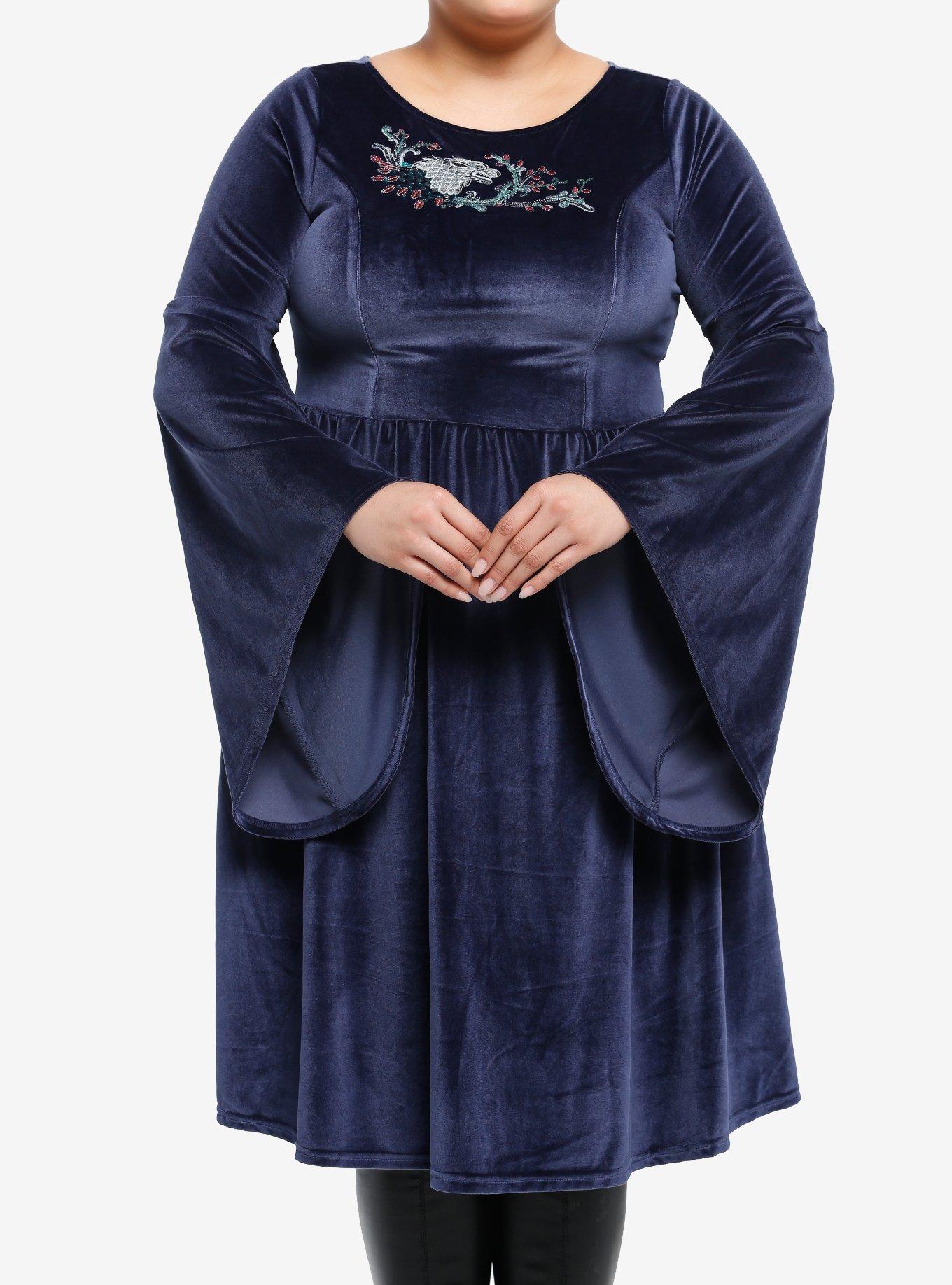 Her Universe Game Of Thrones Sansa Velvet Bell Sleeve Dress Her Universe Exclusive Plus Size, , hi-res