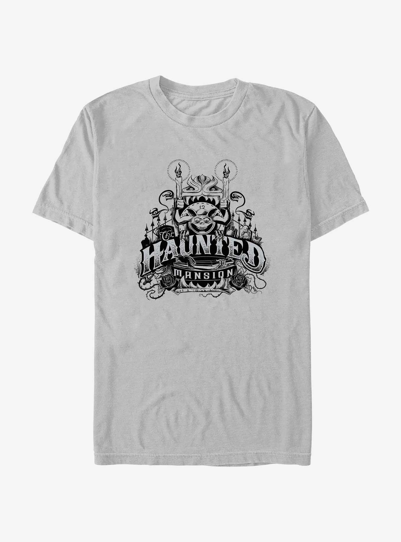 Disney Haunted Mansion Haunted Gargoyle Candles Extra Soft T-Shirt, SILVER, hi-res