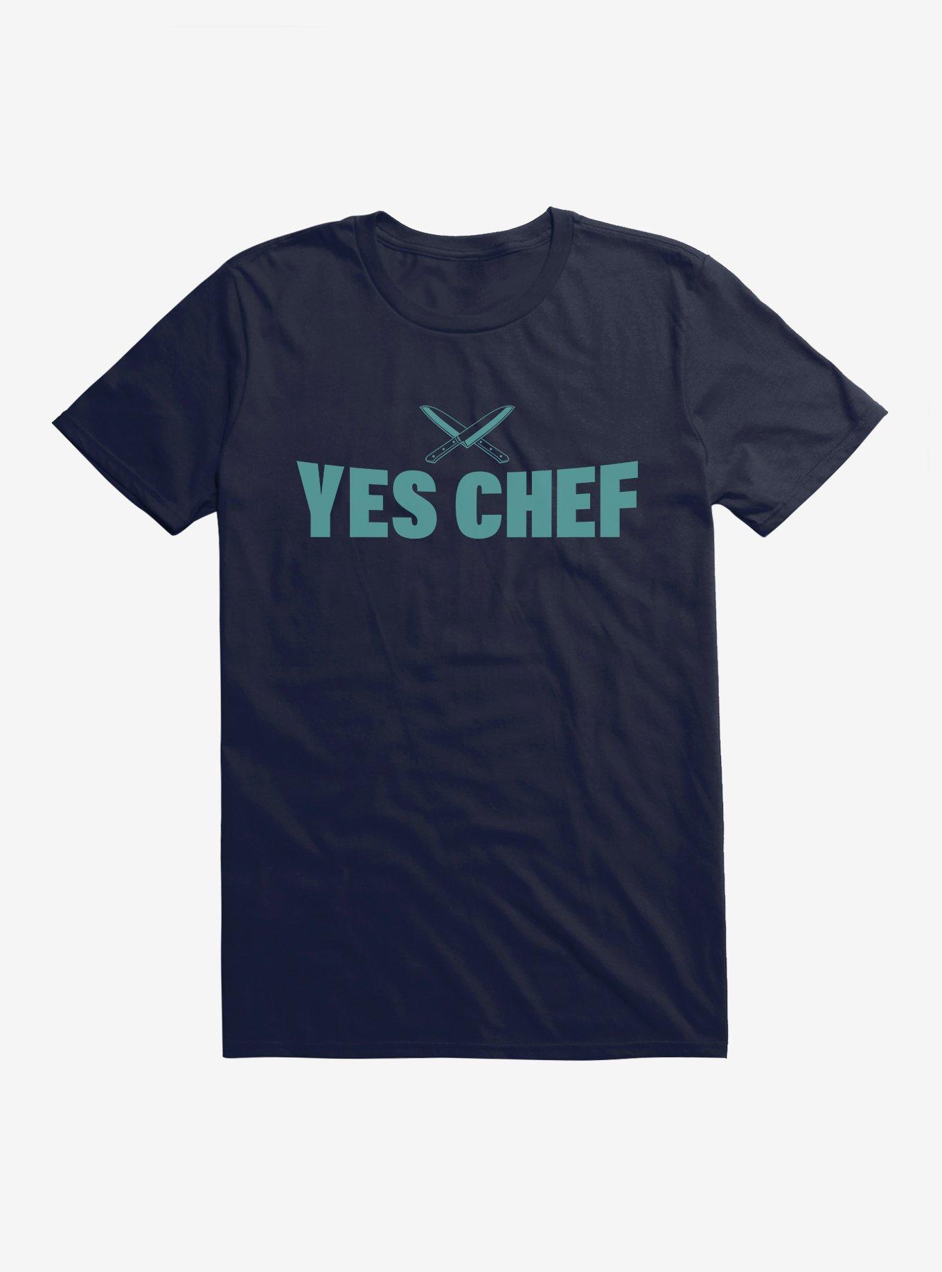 Yes Chef! Green Text T-Shirt, , hi-res